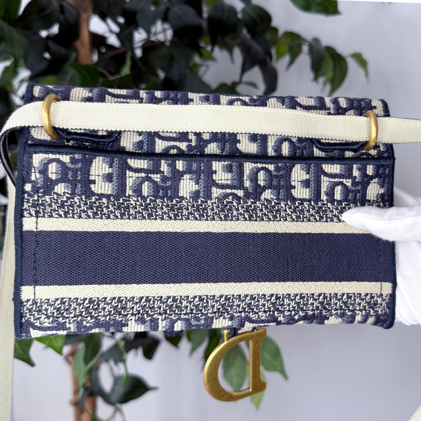 Christian Dior Oblique Slim Saddle Belt Pouch w/ Dust Bag