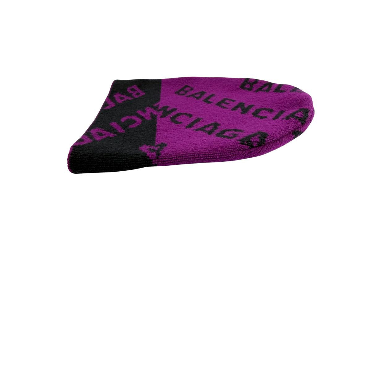 Balenciaga All Over Logo Knit Pink Black Beanie Hat