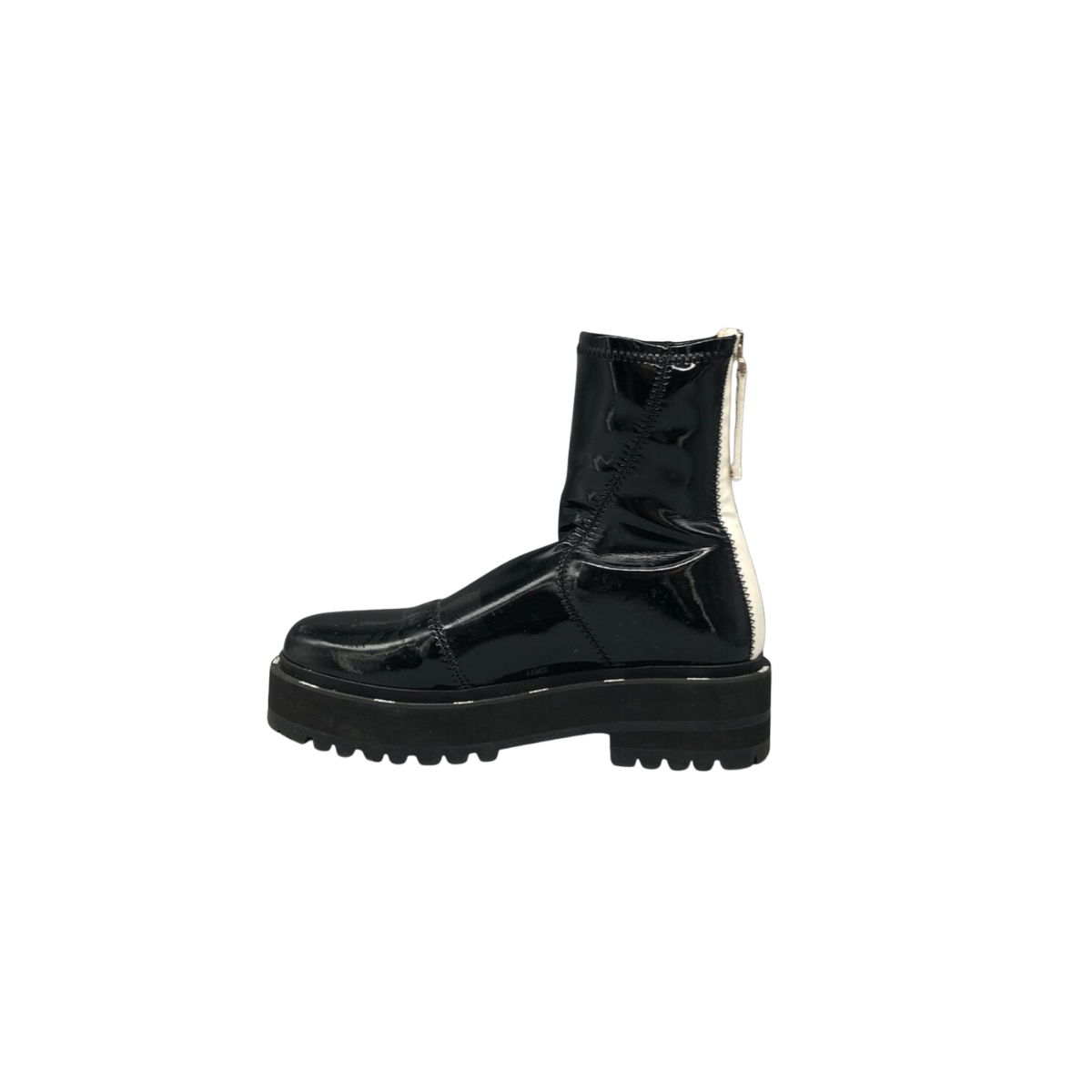 Fendi Platform Ankle Boots Black Patent Leather