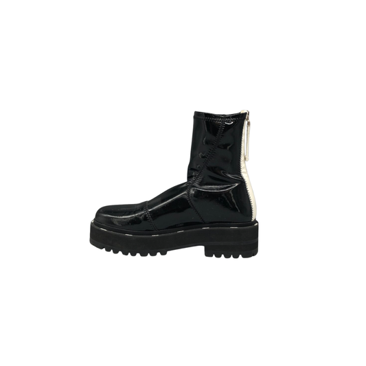 Fendi Platform Ankle Boots Black Patent Leather
