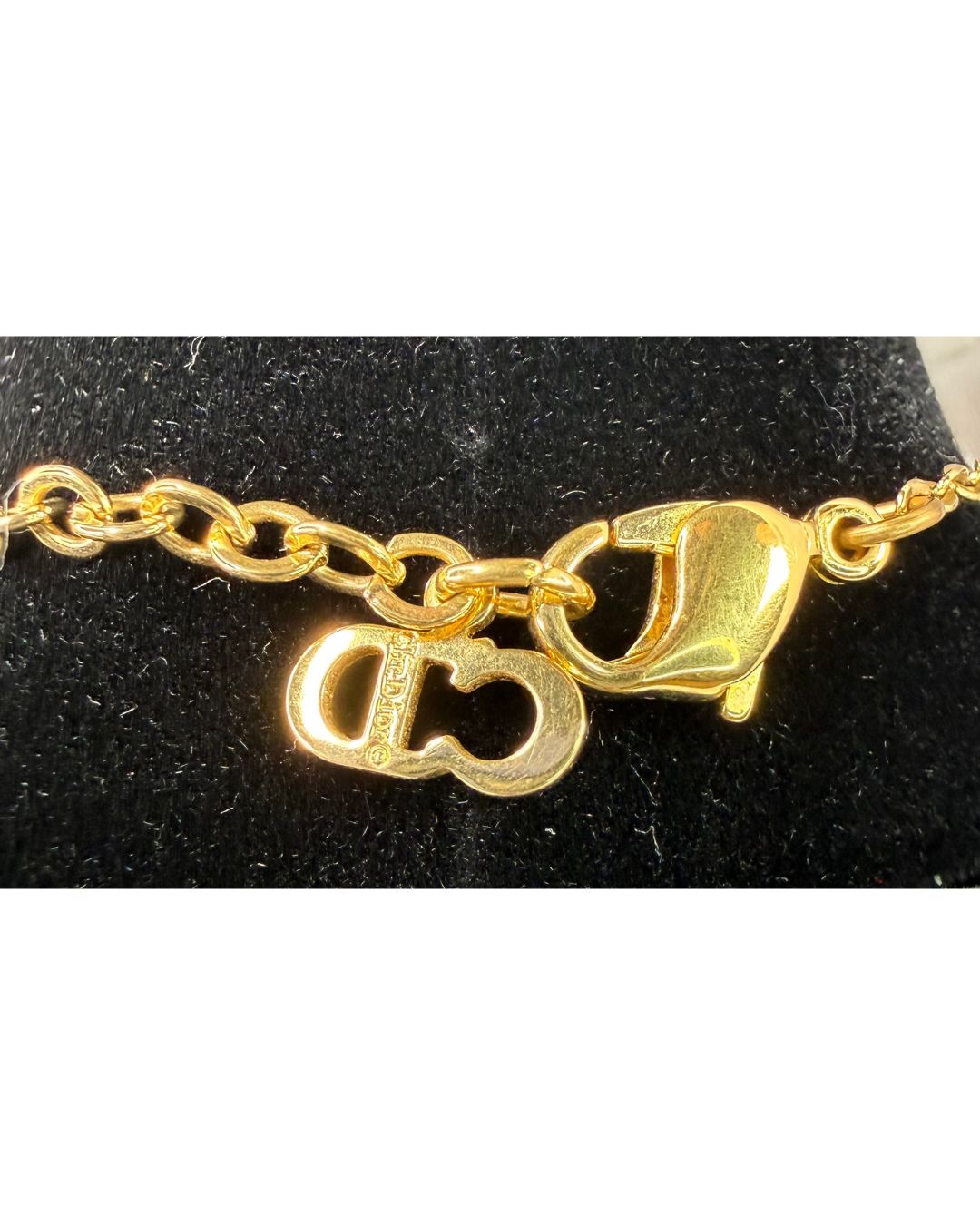 Christian Dior Vintage Gold-Plated Strass Heart CD Pendant Necklace