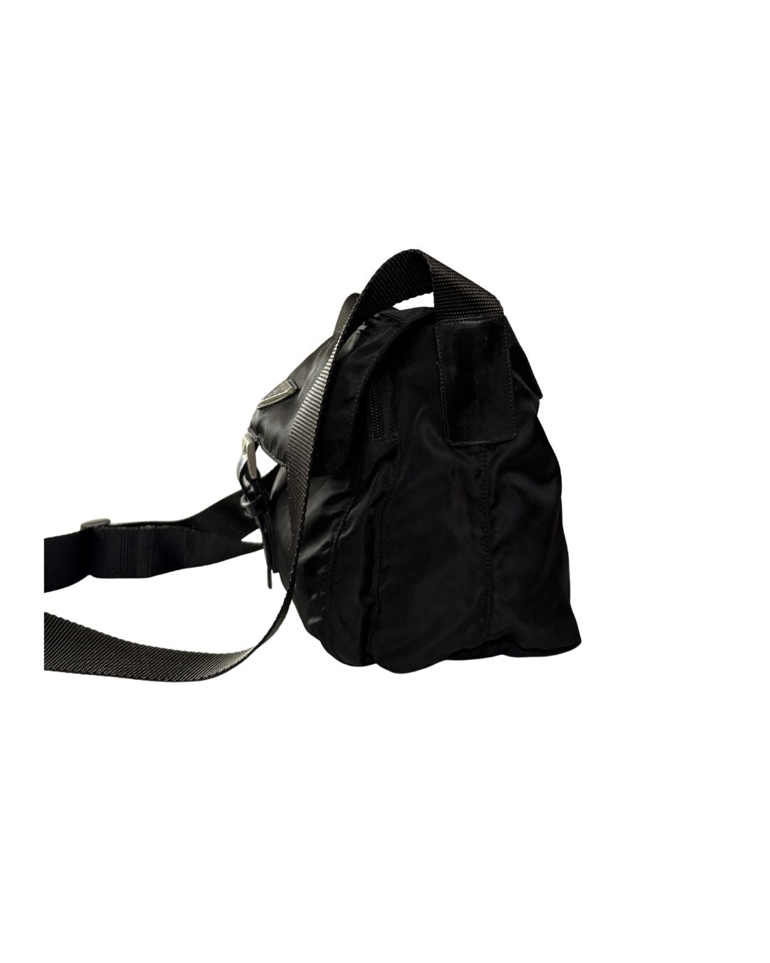 Prada Vintage Tessuto Nylon Black Crossbody Messenger Bag