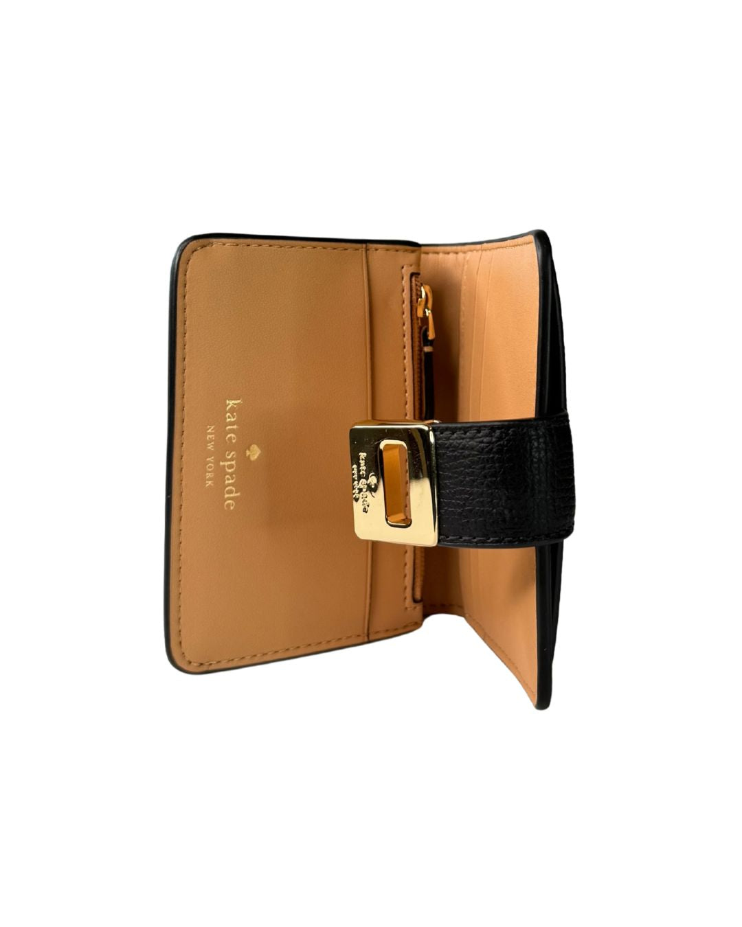 NWT Kate Spade Phoebe Refined Grain Leather Turnlock Wallet Black MSRP C$179 CAD / US$149