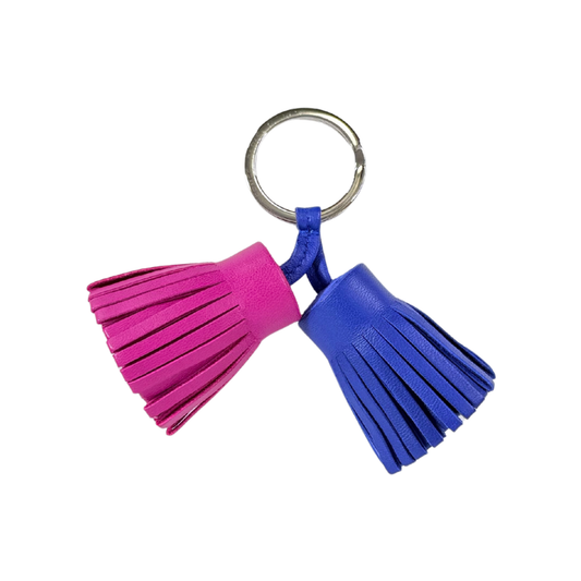 Hermès Purple/Blue Leather Carmen Uno-Dos Key Ring