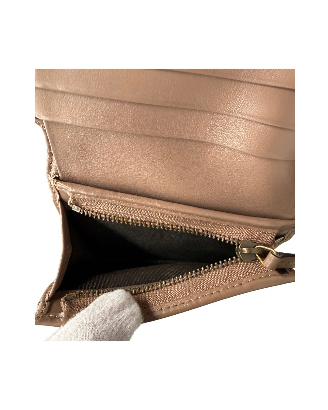 Gucci GG Marmont Dusty Pink Matelassé Leather Compact Wallet