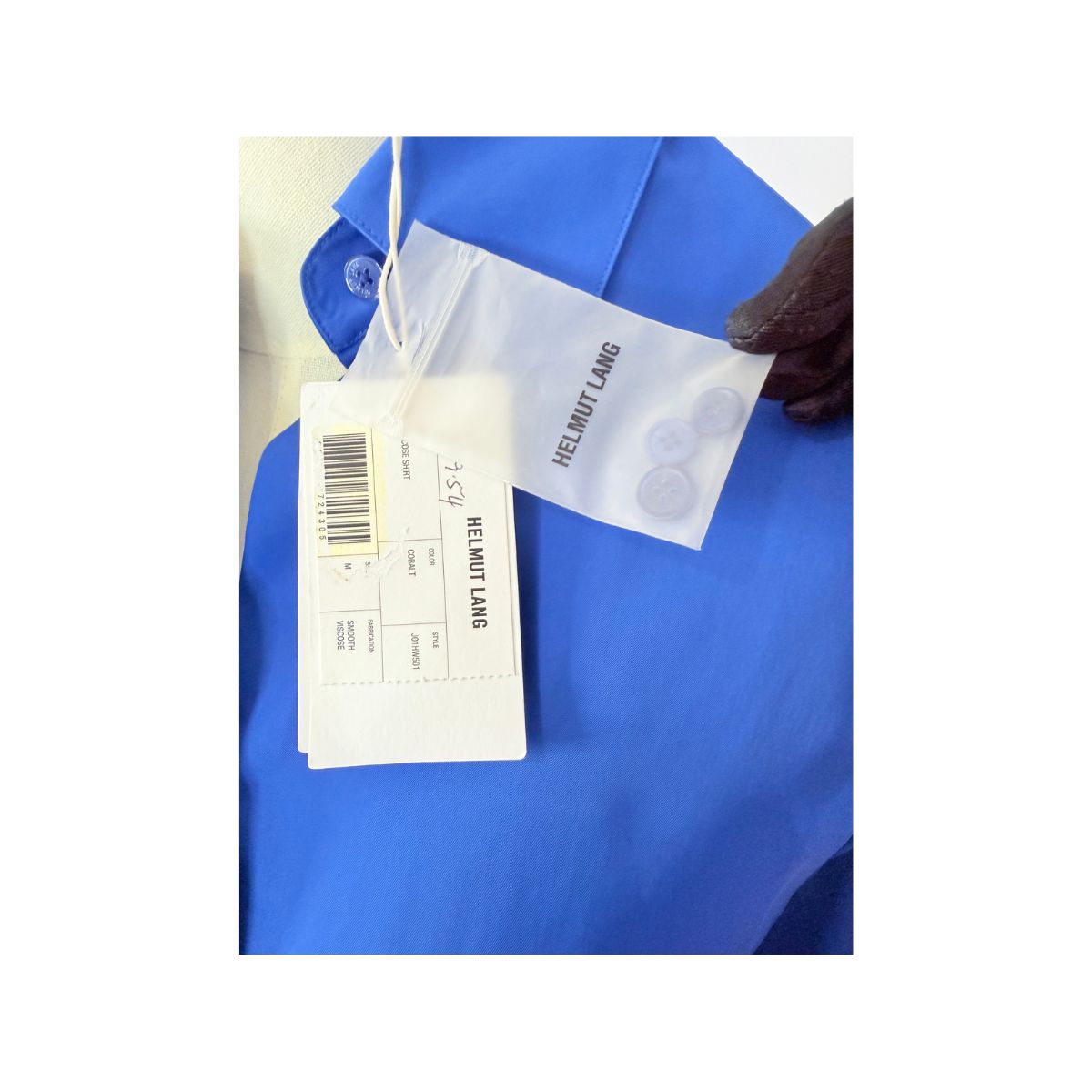 Helmut Lang Silk Viscose Blue Button-Up Shirt