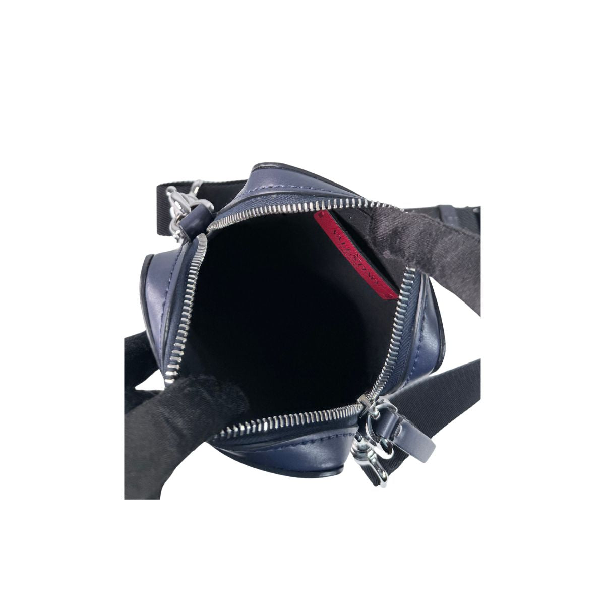 Valentino Garavani VLTN Logo Navy Leather Mini Crossbody Bag