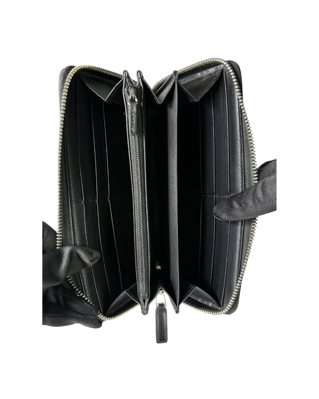 Gucci Web Guccissima Black Leather Zip Around Wallet