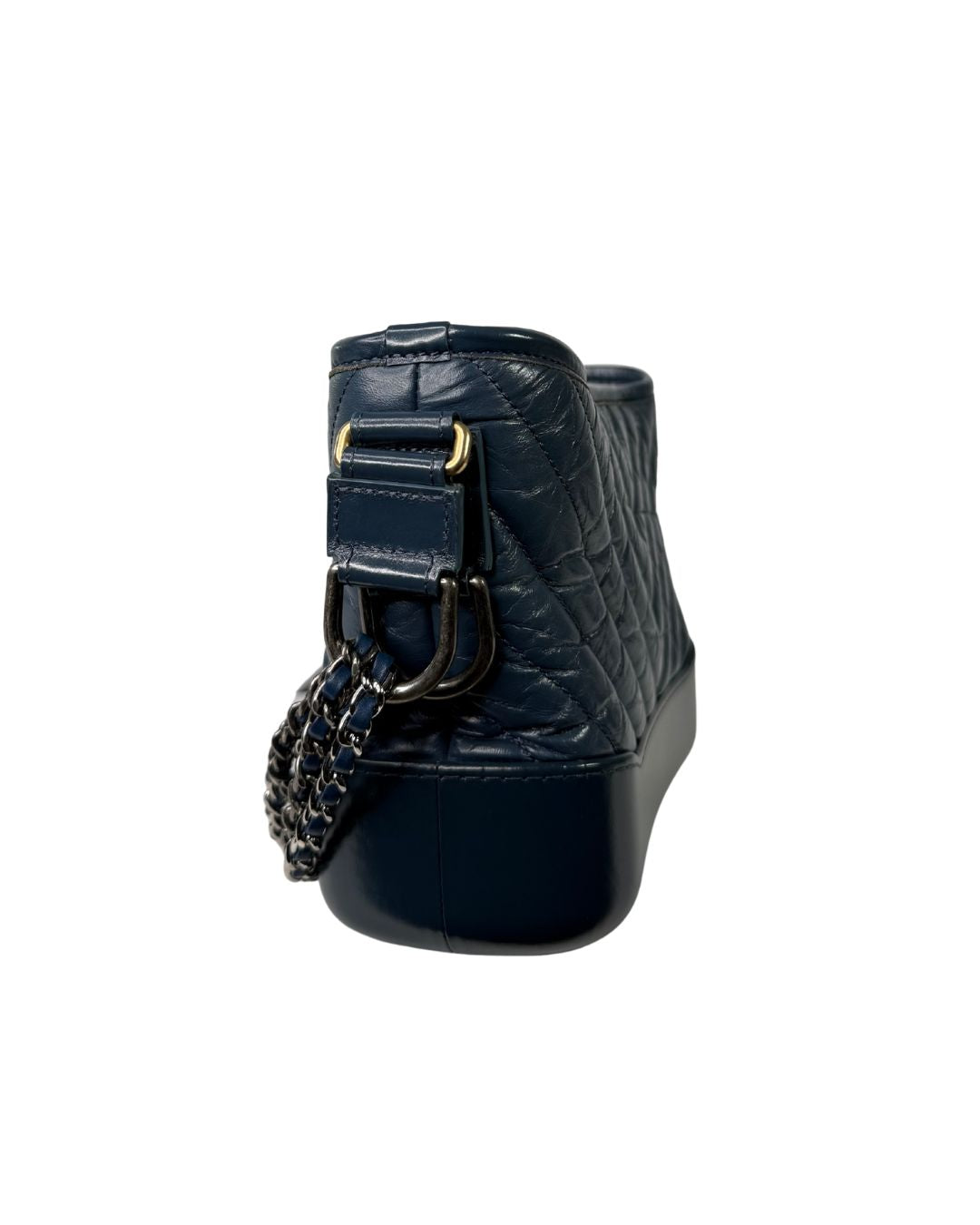 Chanel Gabrielle Small Blue Aged Calfskin Hobo Bag