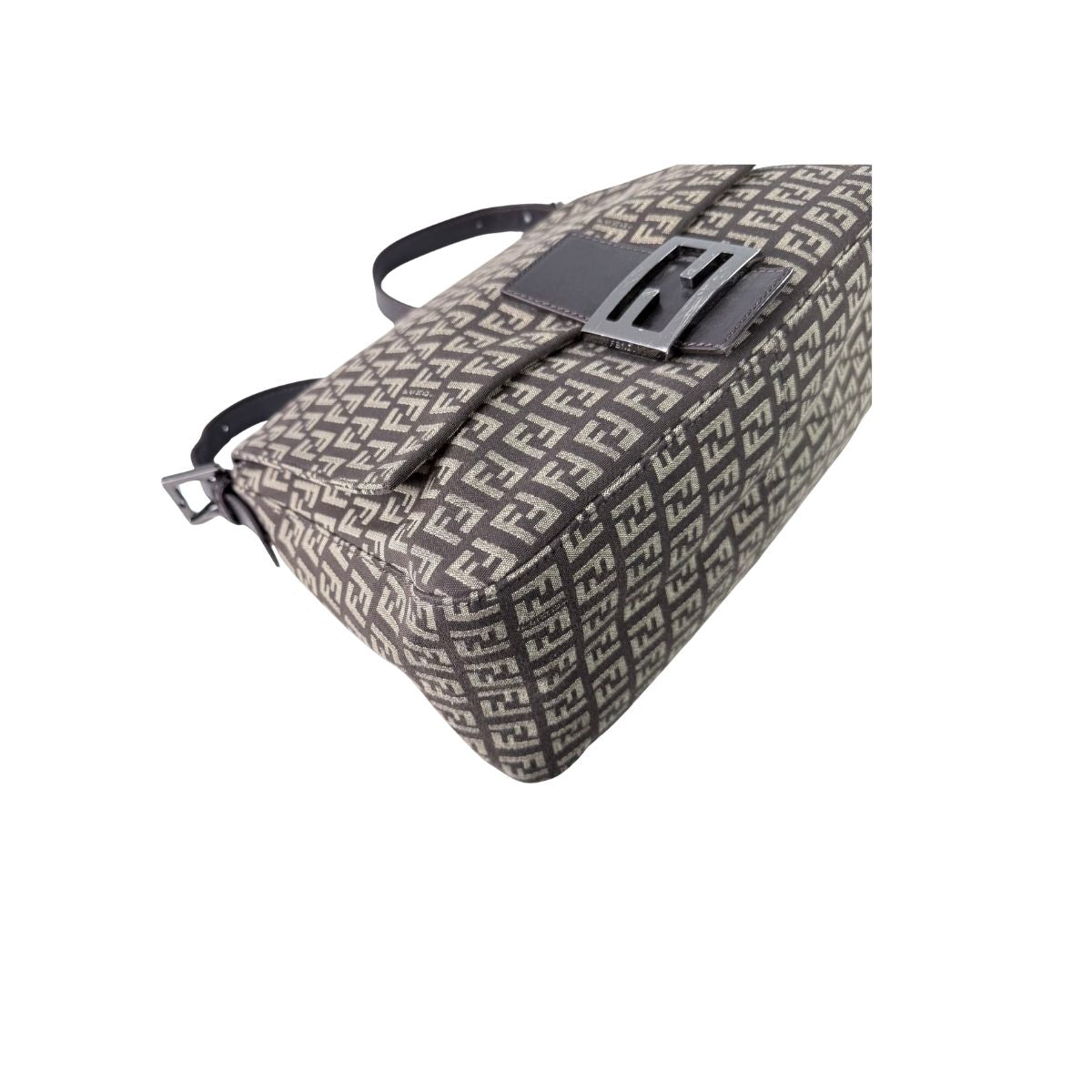 Fendi Zucca Baguette Shoulder Bag Brown FF Logo