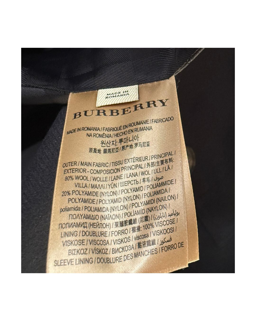 Burberry London Wool Double-Breasted Coat Black Size 50
