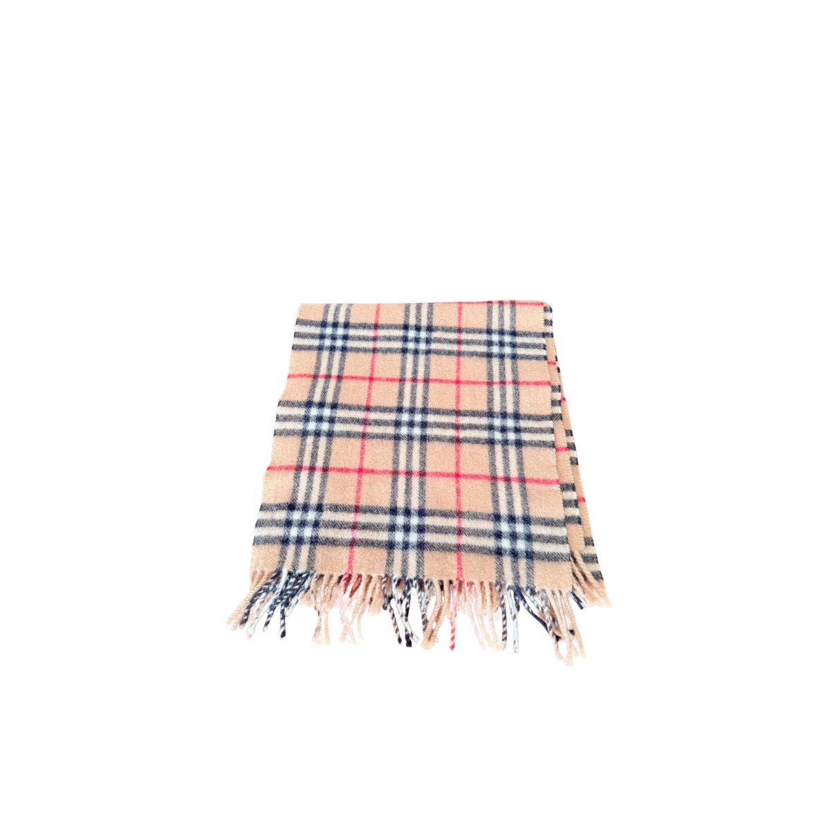 Burberrys Vintage Nova Check Camel Lambswool Scarf