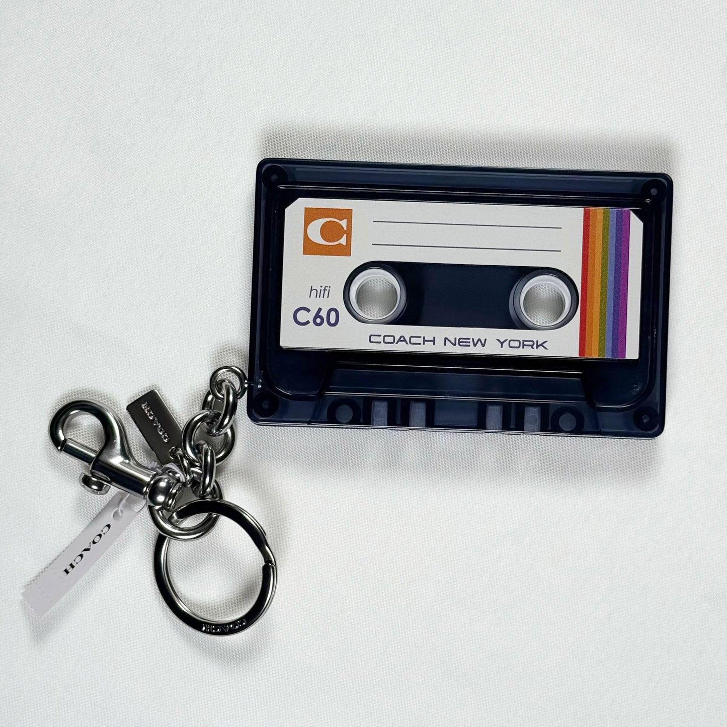 Coach Cassette Tape Charm Bag Charm  CCD15 Silver/Black