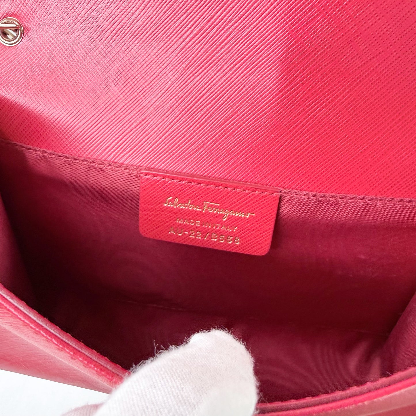 Salvatore Ferragamo Vara Bow Red Saffiano Leather Crossbody Bag