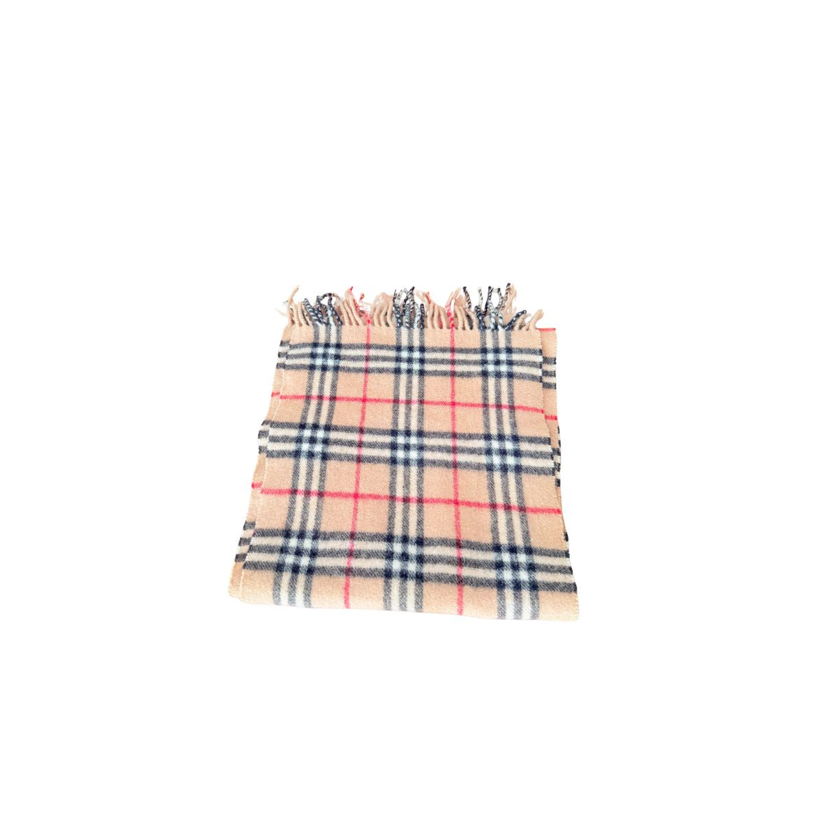 Burberrys Vintage Nova Check Camel Lambswool Scarf