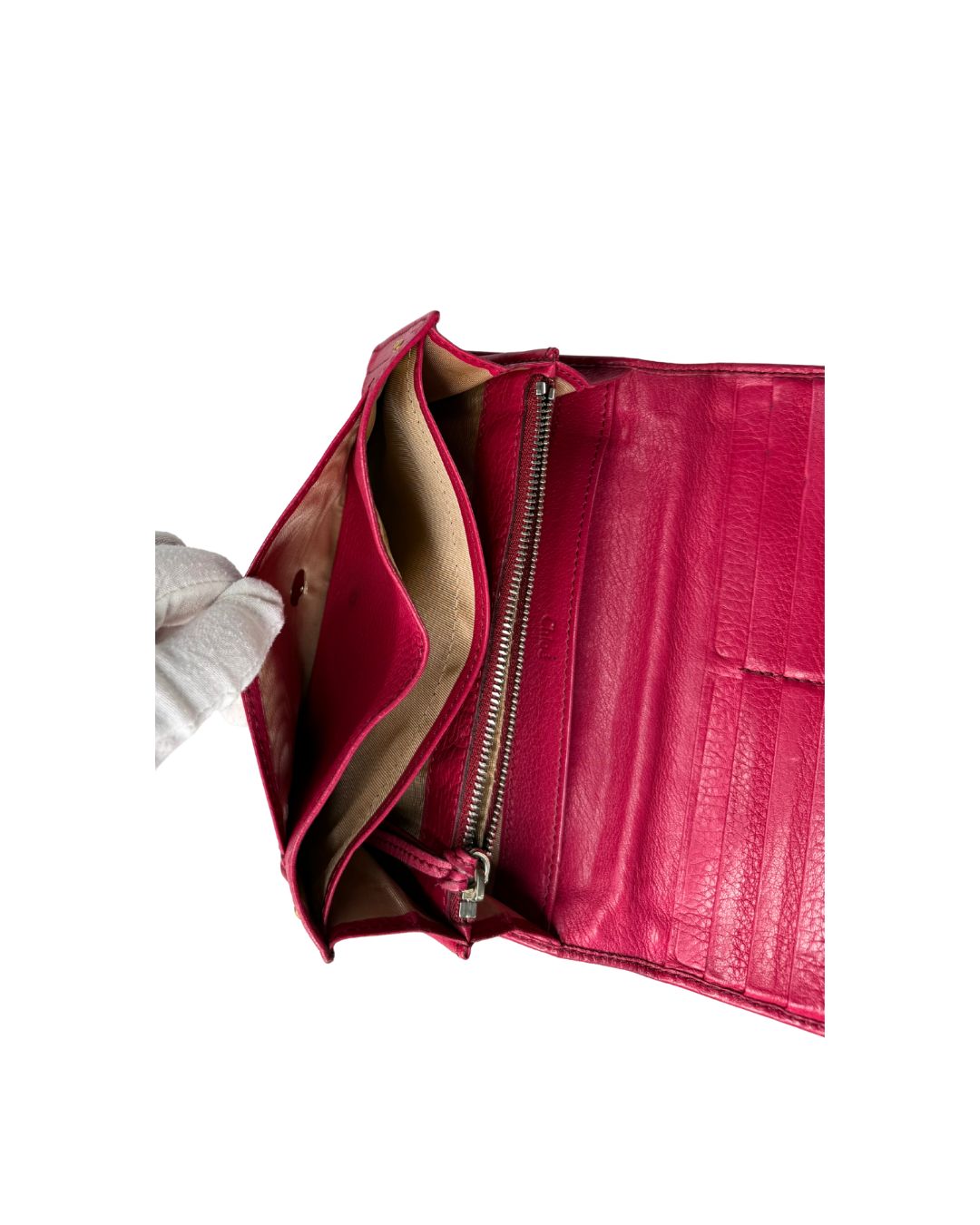 Chloé Paddington Long Wallet Pink Leather