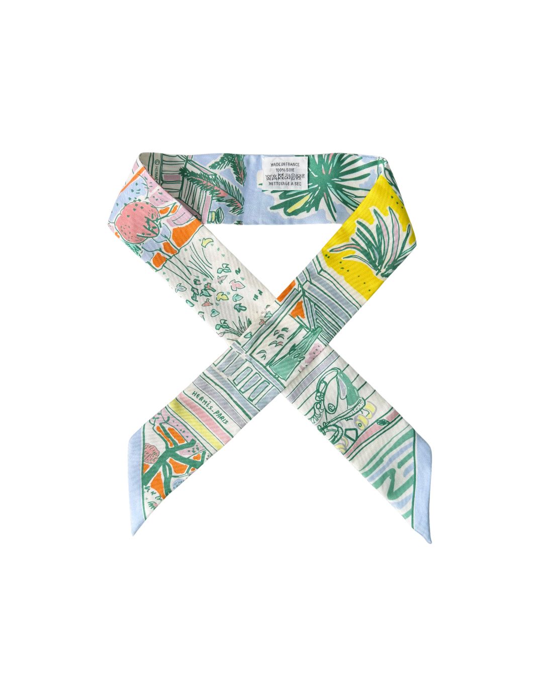 Hermès Rayures d'Été Multicolour Silk Twilly Scarf