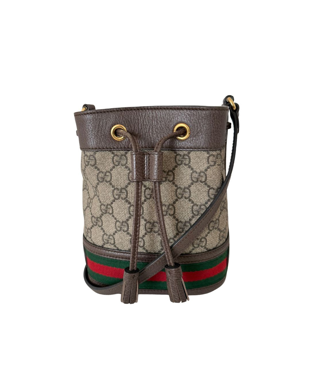 Gucci Ophidia GG Supreme Web Small Bucket Crossbody Bag
