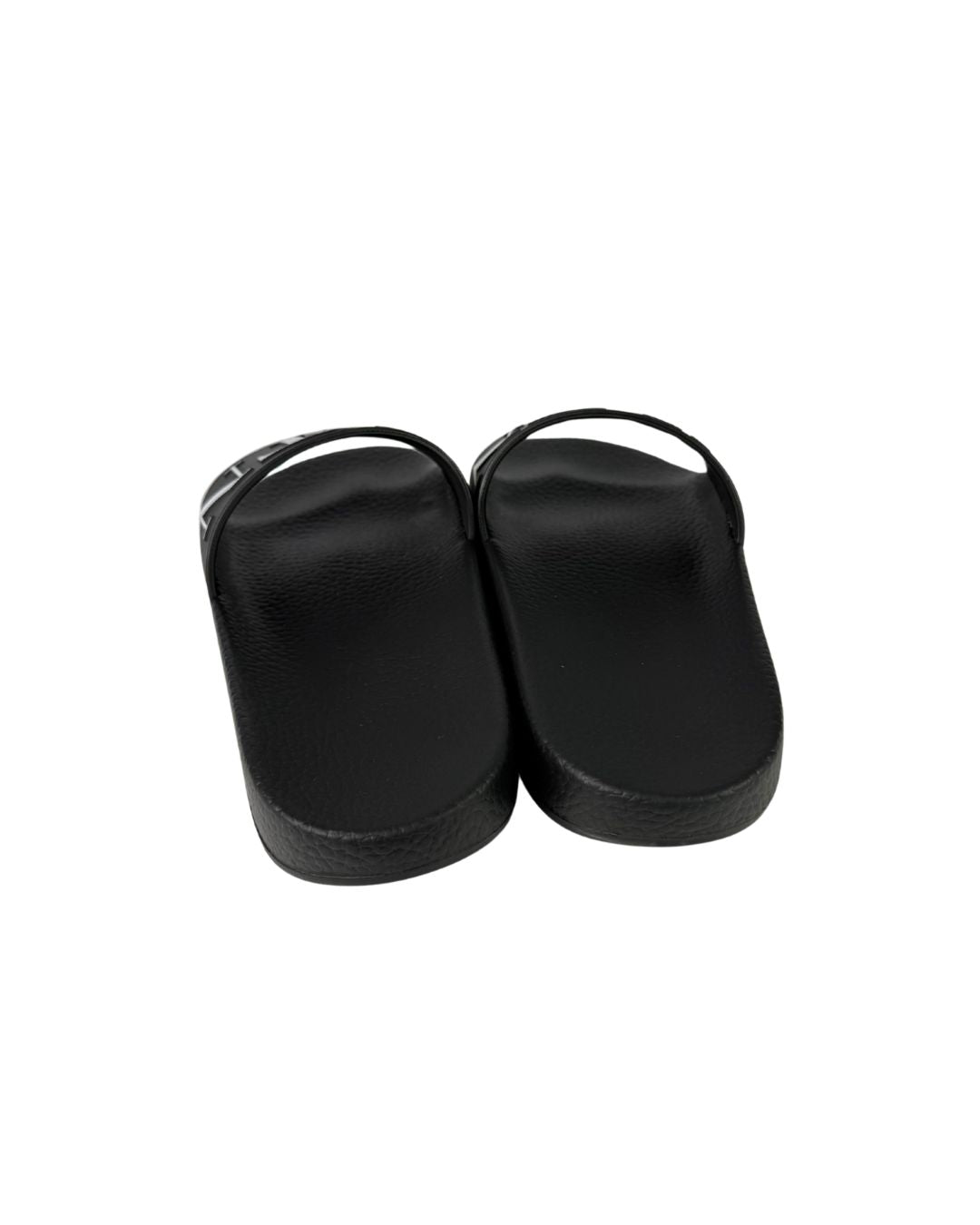 Valentino Garavani VLTN Logo Black Rubber Slide Sandals