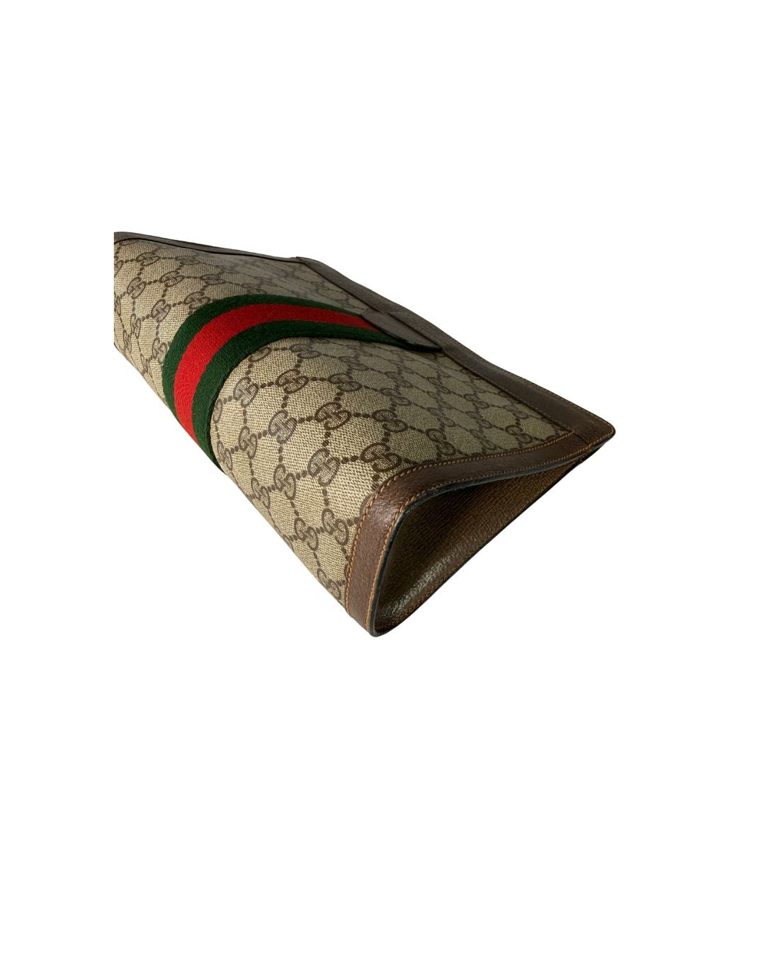 Gucci Vintage Accessory Collection GG Monogram Web Stripe Clutch