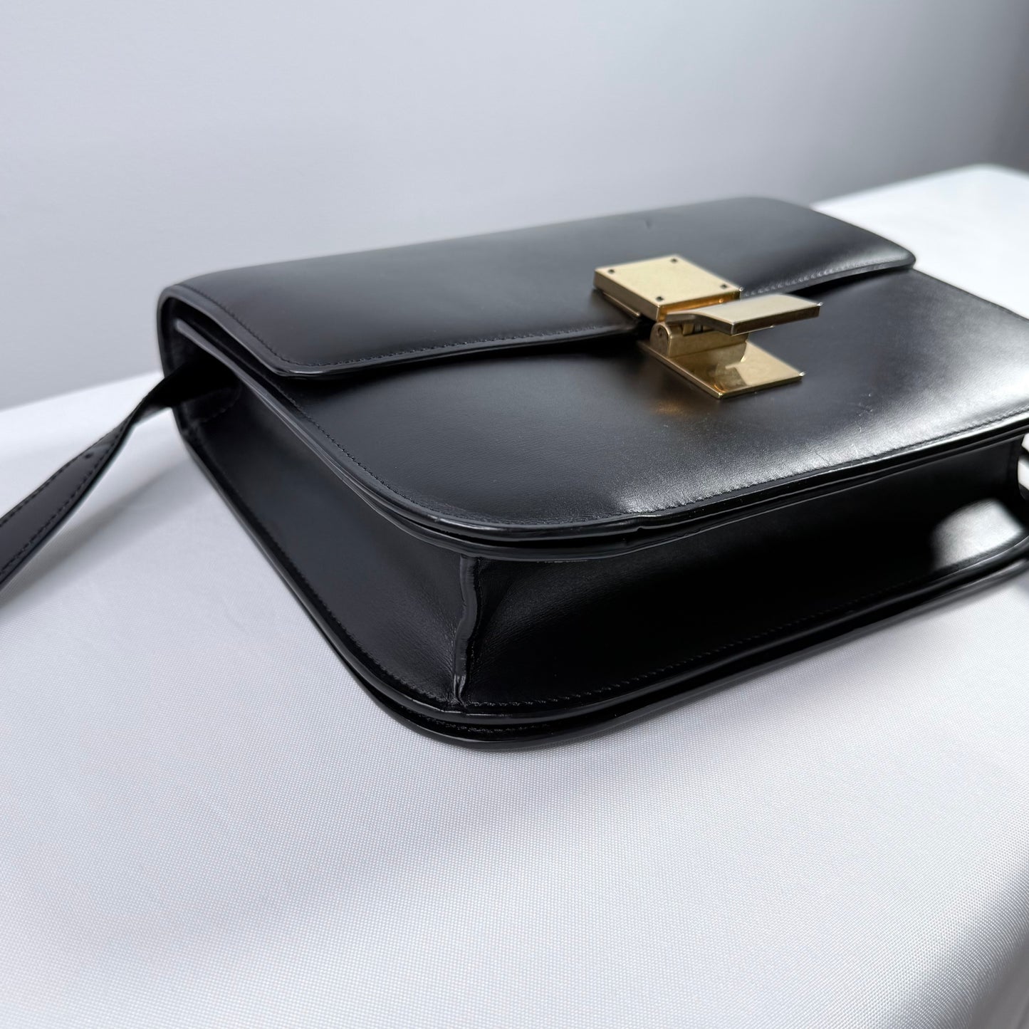 Celine Classic Smooth Calfskin Black Medium Box Bag