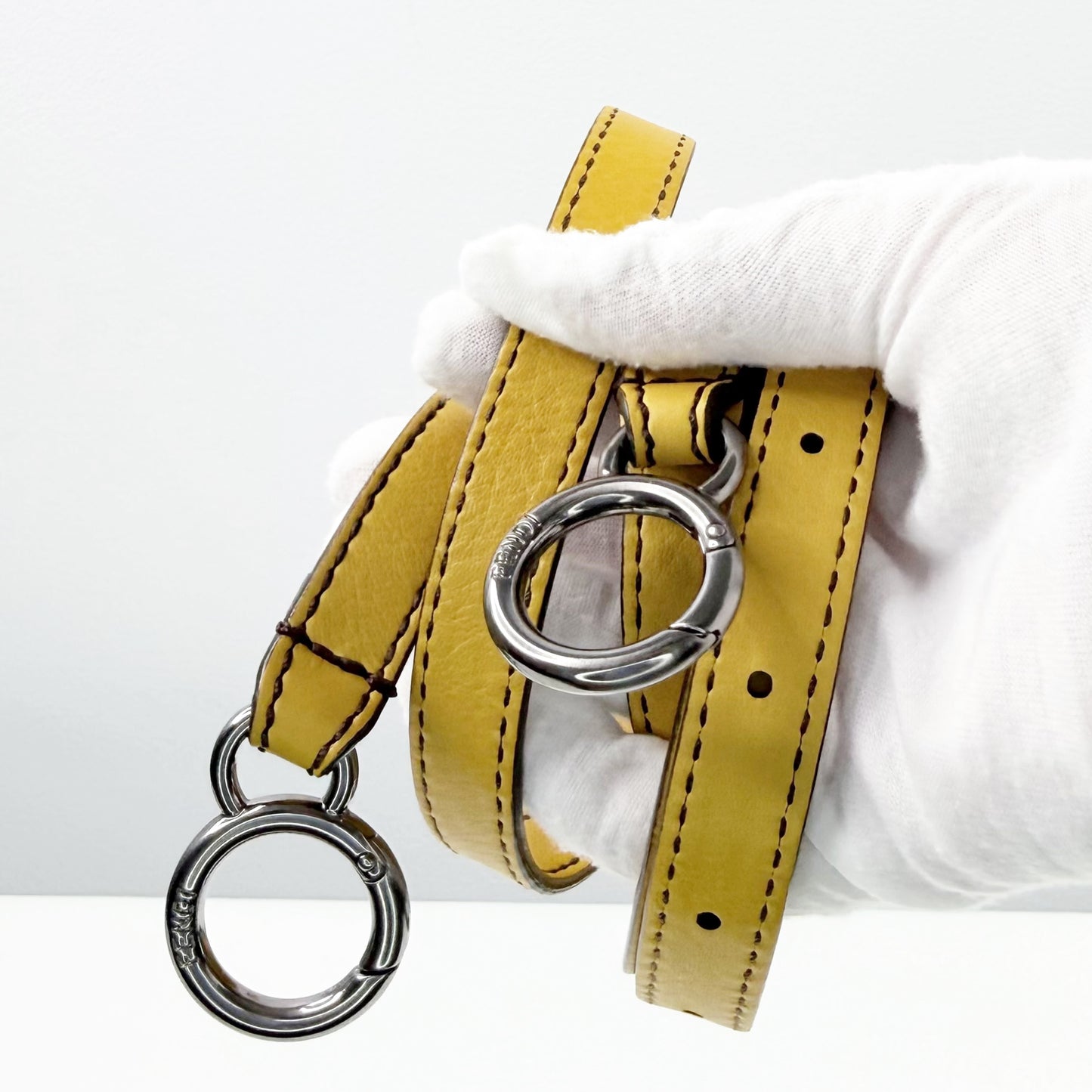 Fendi Peekaboo Yellow Leather Medium Satchel Bag