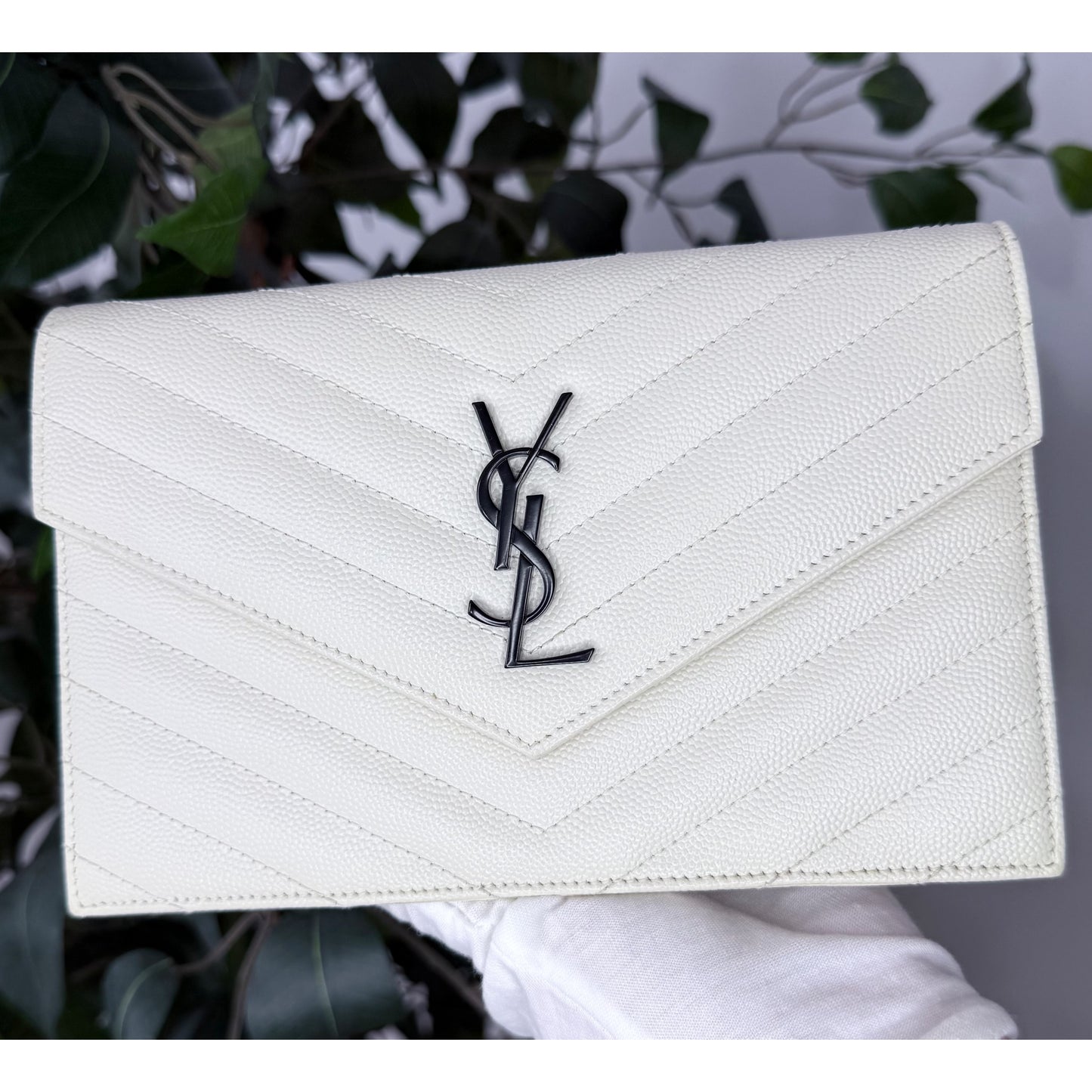 Saint Laurent Cassandre Envelope Chain Wallet