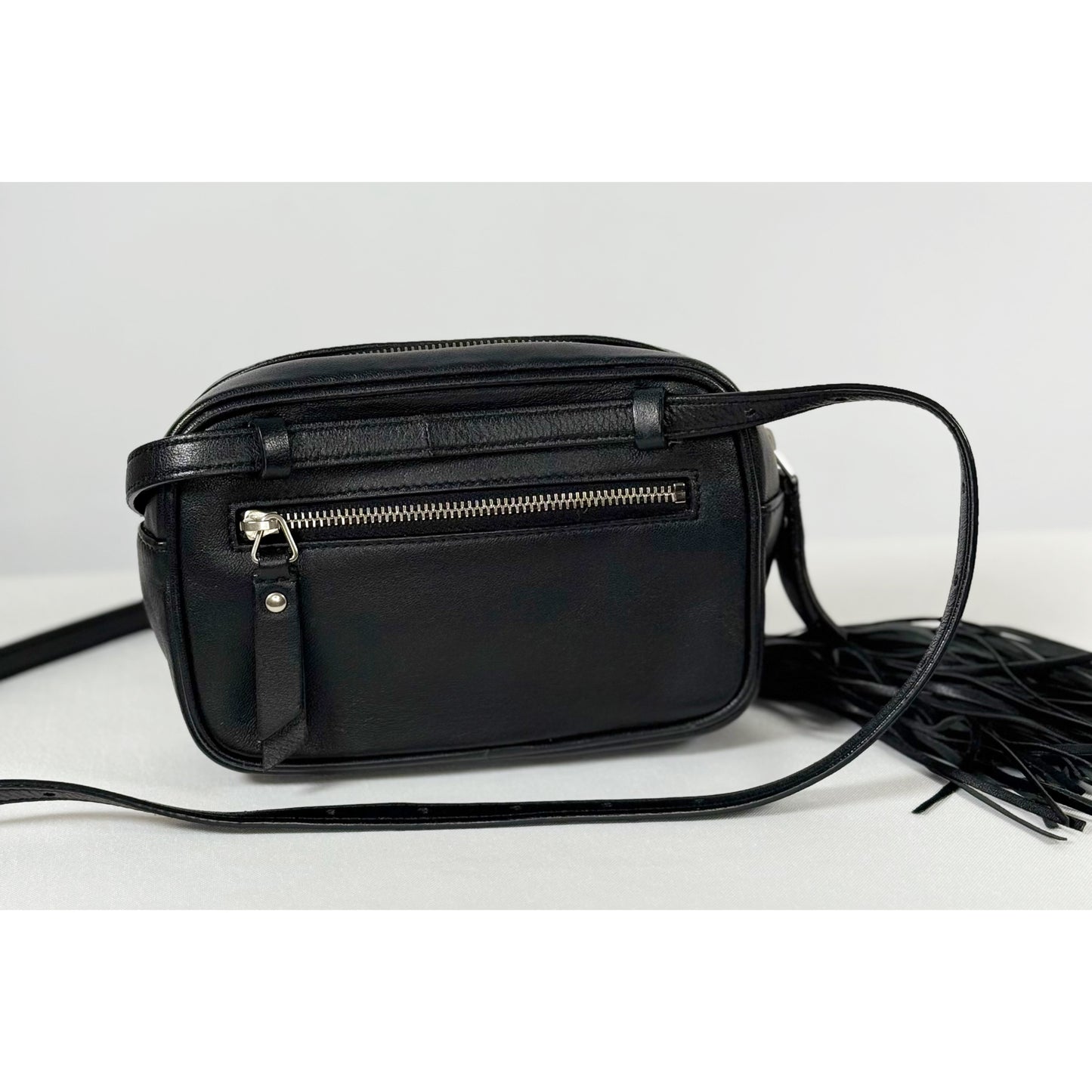 Yves Saint Laurent Black Leather Belt Bag Crossbody Bag, Rare and Hard to Find