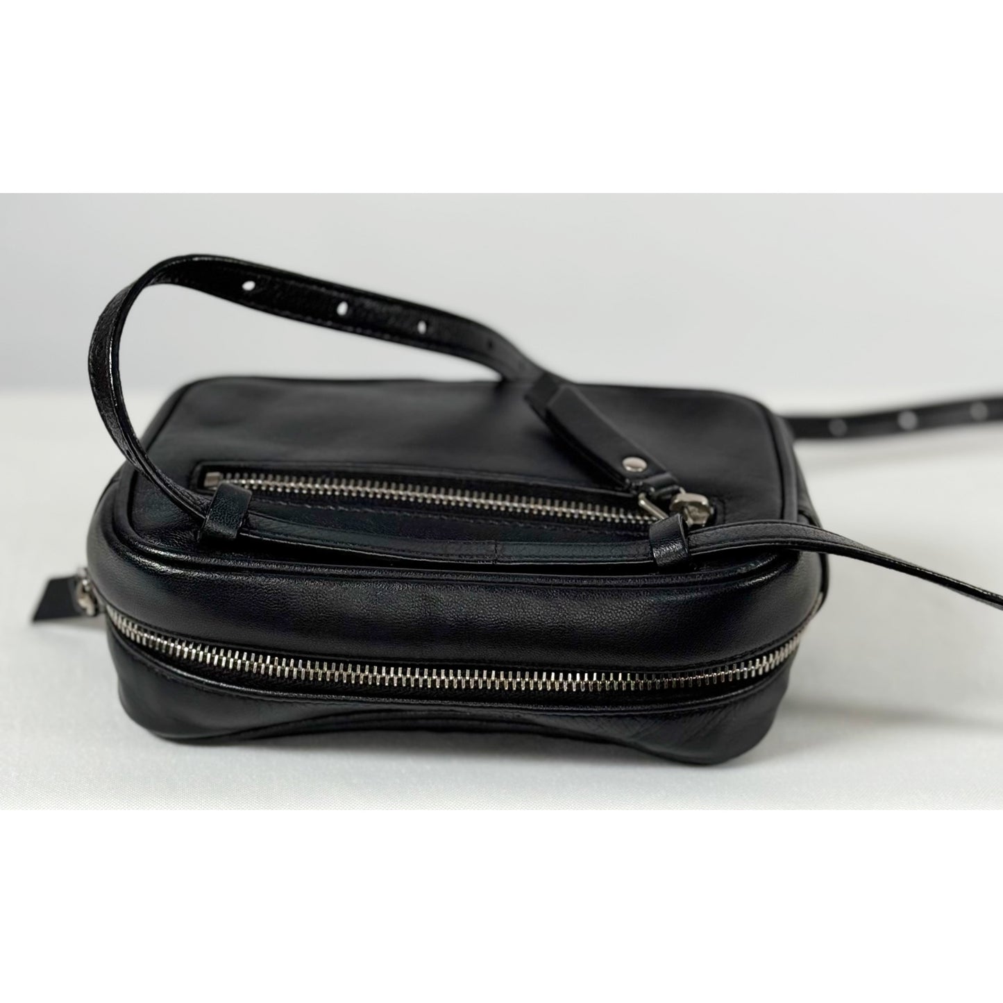 Yves Saint Laurent Black Leather Belt Bag Crossbody Bag, Rare and Hard to Find