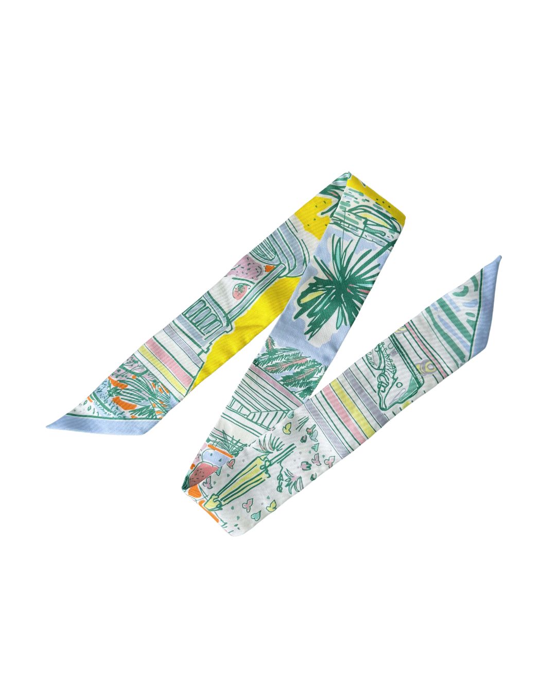 Hermès Rayures d'Été Multicolour Silk Twilly Scarf