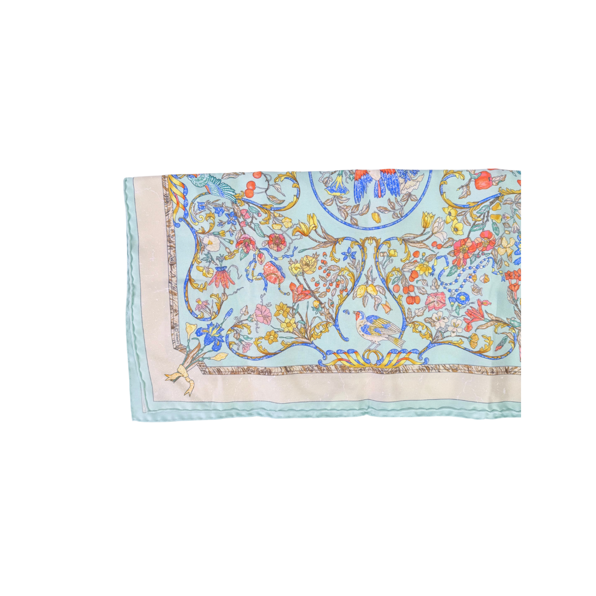 Hermès Carré 45 Pierres d'Orient et d'Occident Silk Scarf Blue Multicolor
