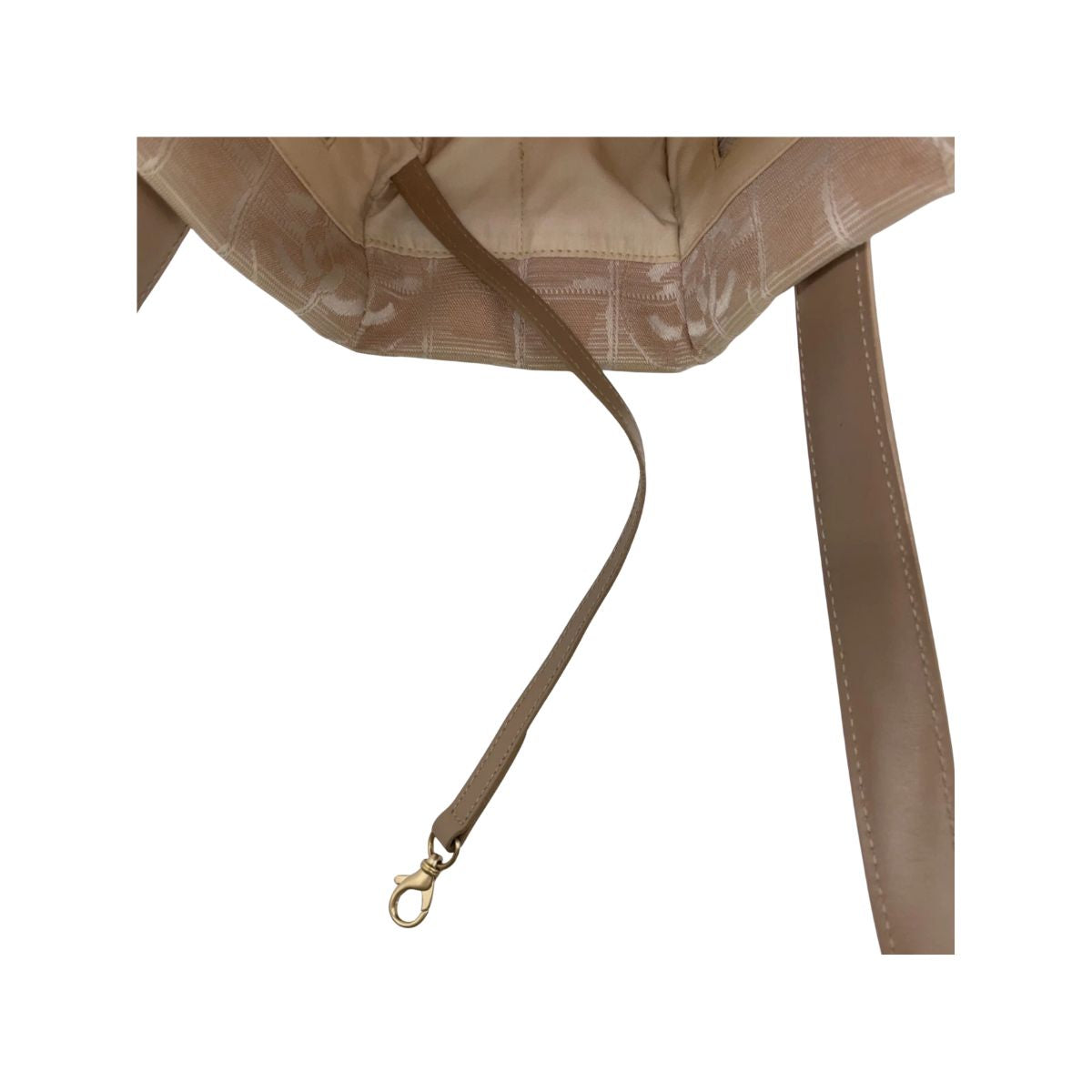 Chanel New Travel Line PM Tote Nylon Leather Beige