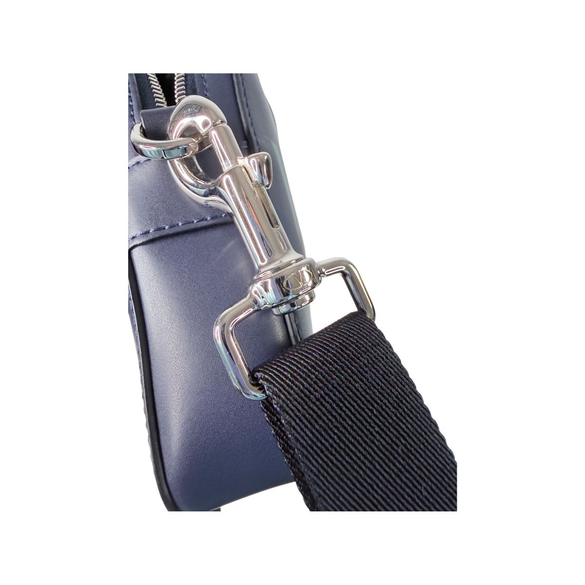 Valentino Garavani VLTN Logo Navy Leather Mini Crossbody Bag