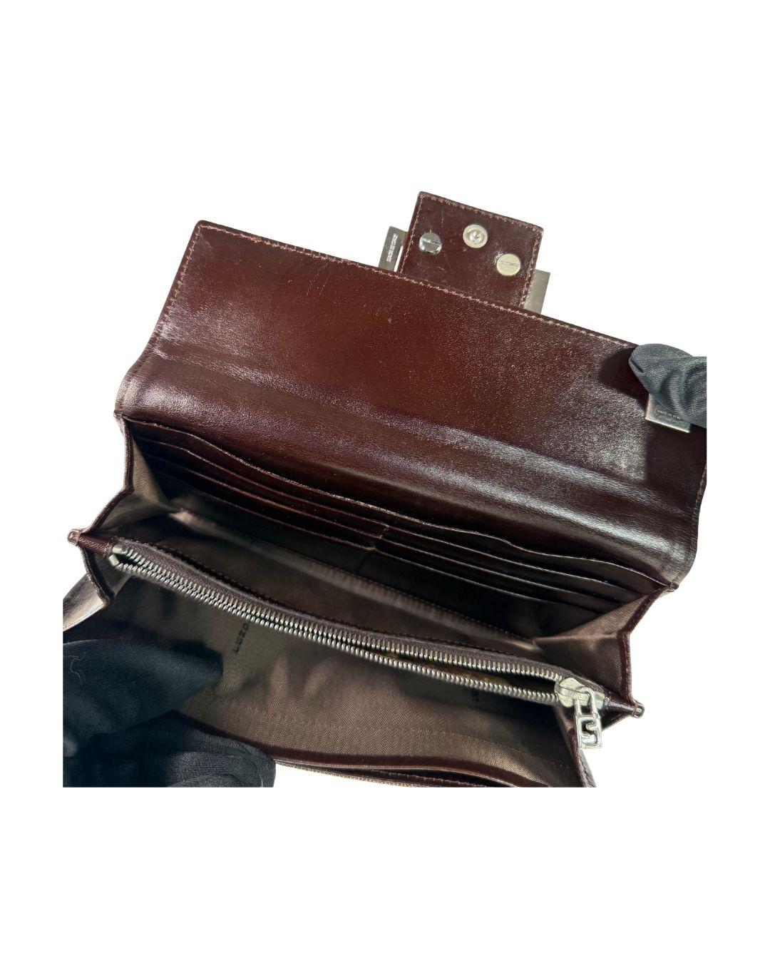 Fendi Vintage Zucca FF Brown Canvas Continental Wallet