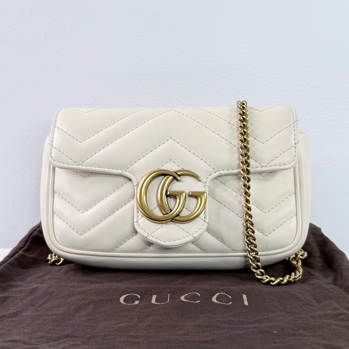 GUCCI GG Marmont Mini Quilted Leather Crossbody Bag