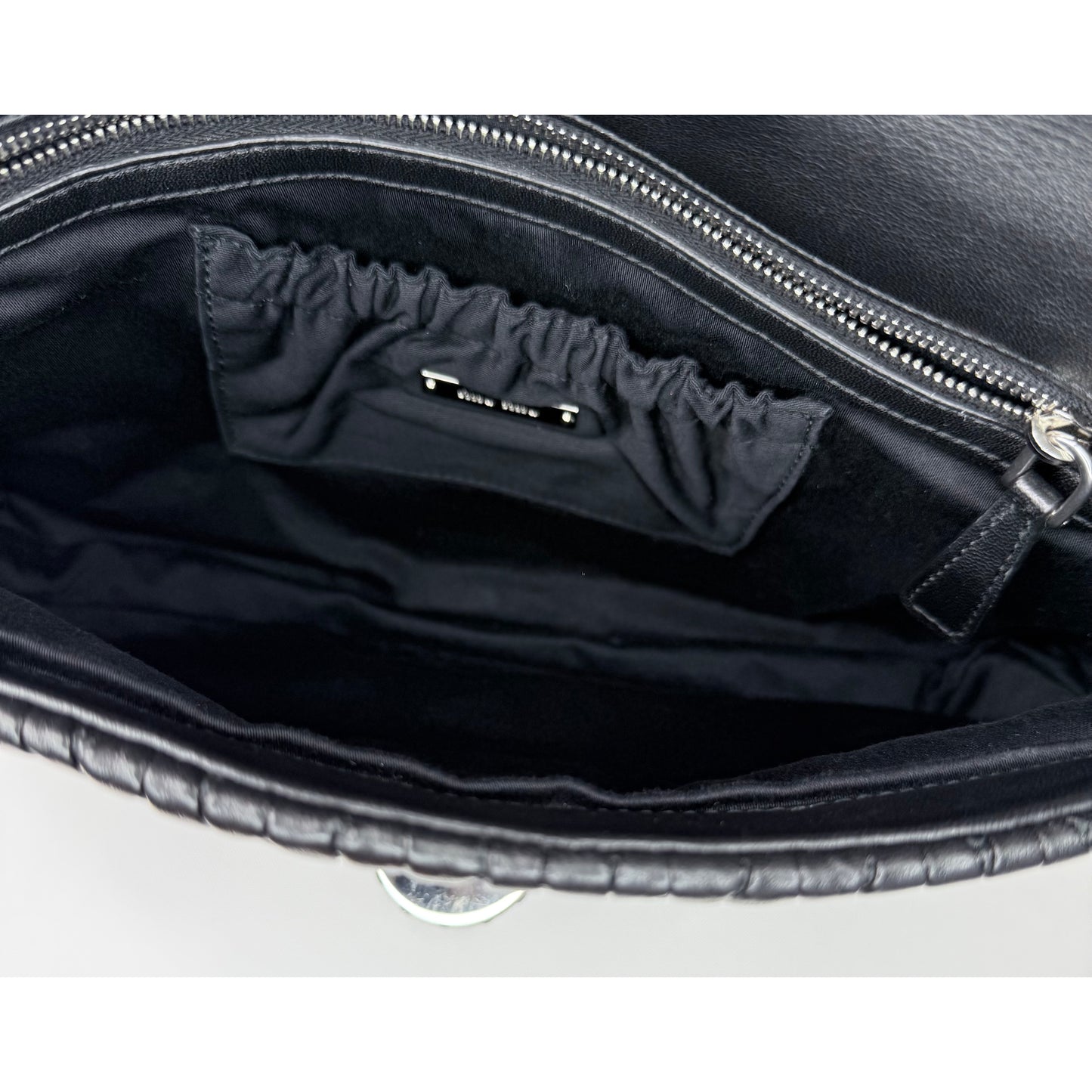 Miu Miu Quilted Nappa Leather Chain Shoulder Bag Black