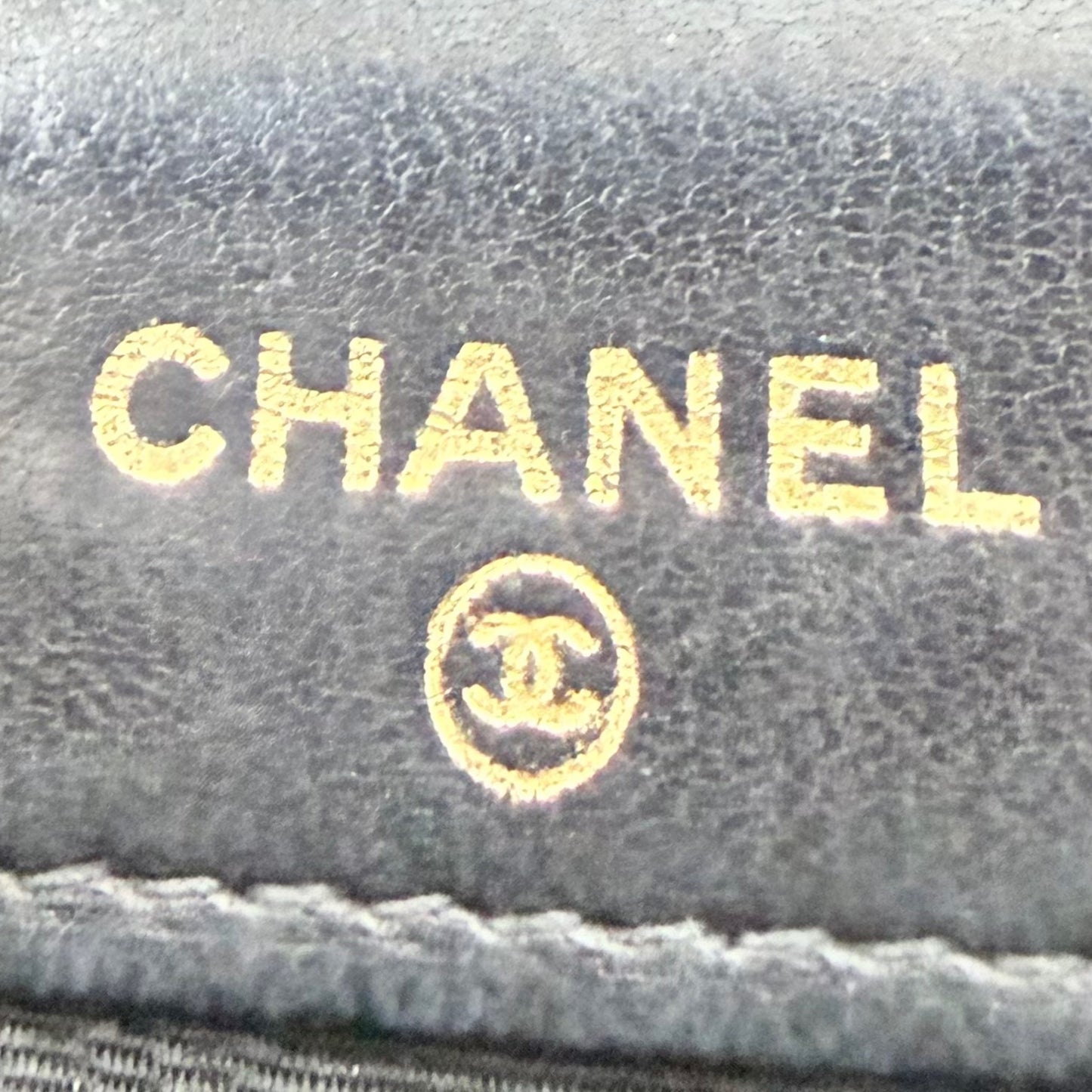 Chanel Black Caviar Leather Compact Wallet