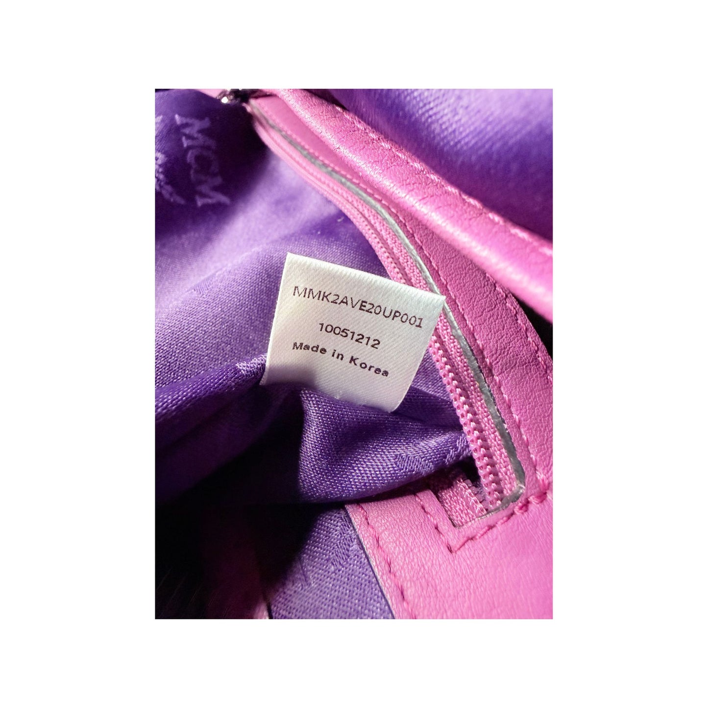 MCM Stark Visetos Purple Leather Backpack