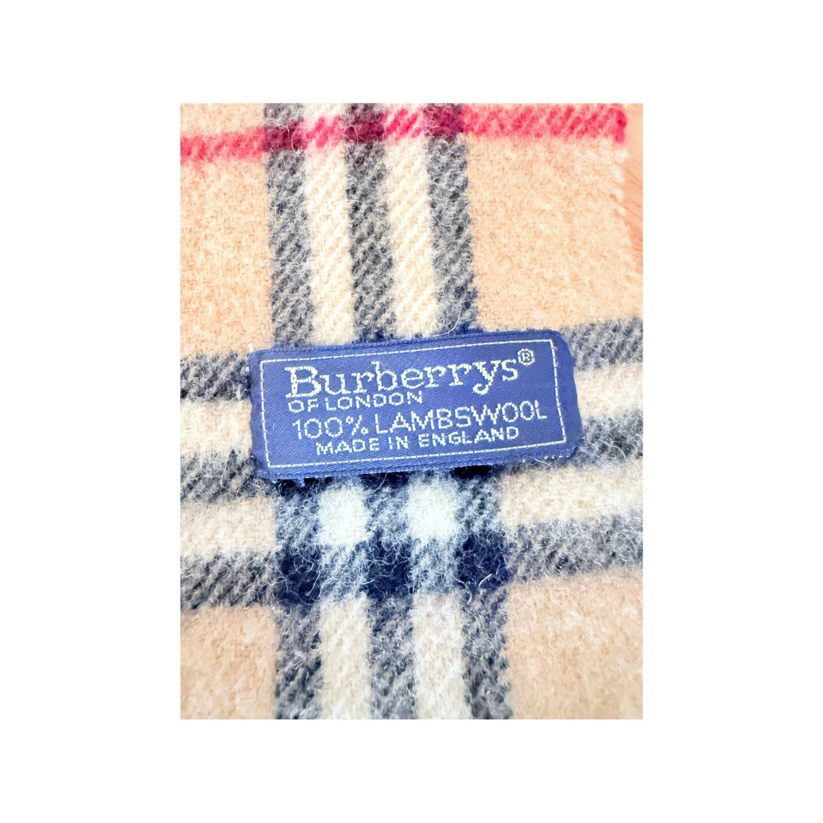 Burberrys Vintage Nova Check Camel Lambswool Scarf