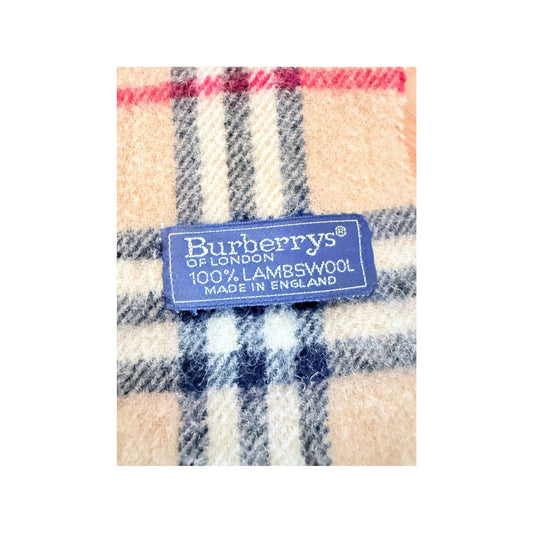 Burberrys Vintage Nova Check Camel Lambswool Scarf