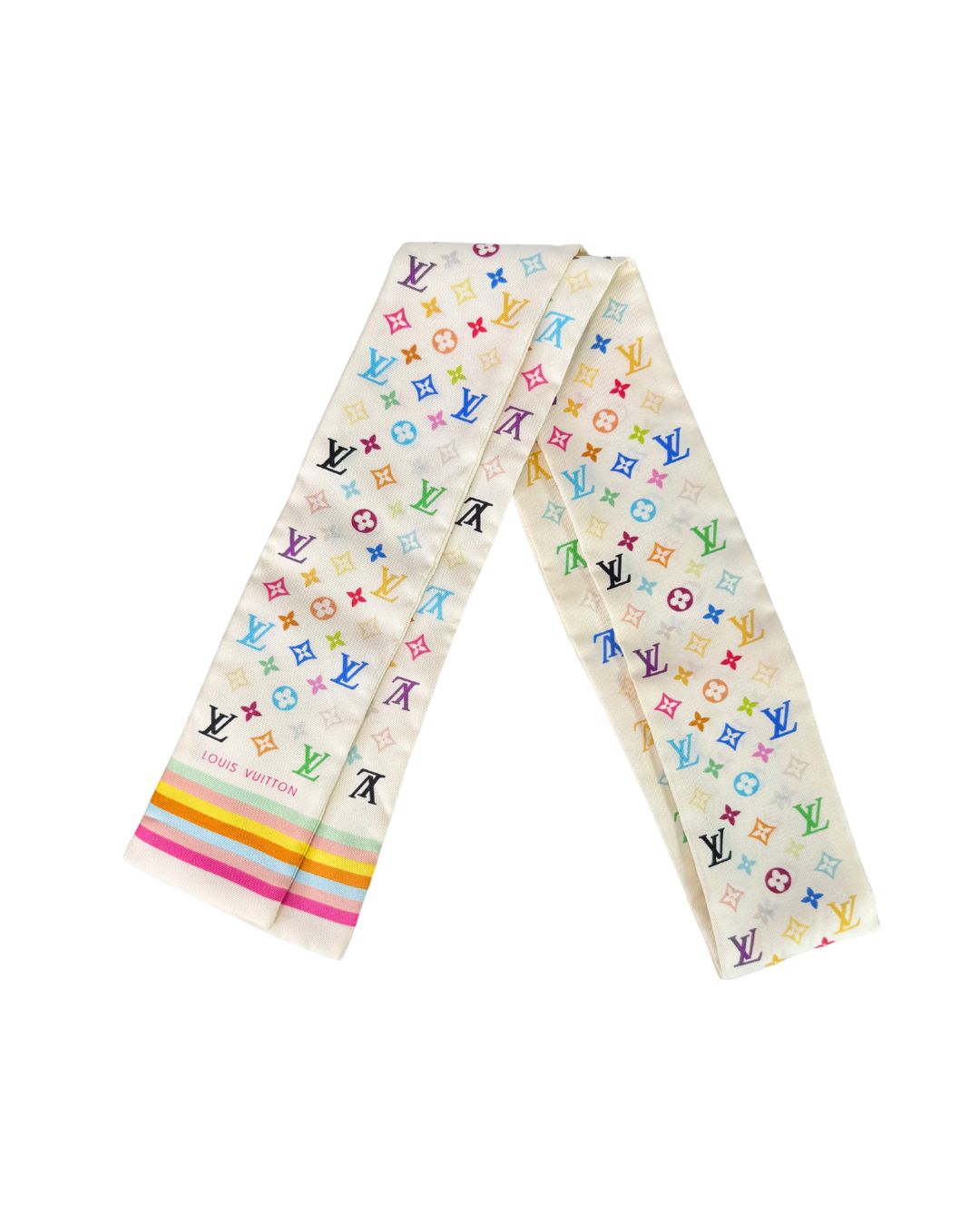 Louis Vuitton x Takashi Murakami Monogram Multicolor Silk Bandeau Scarf