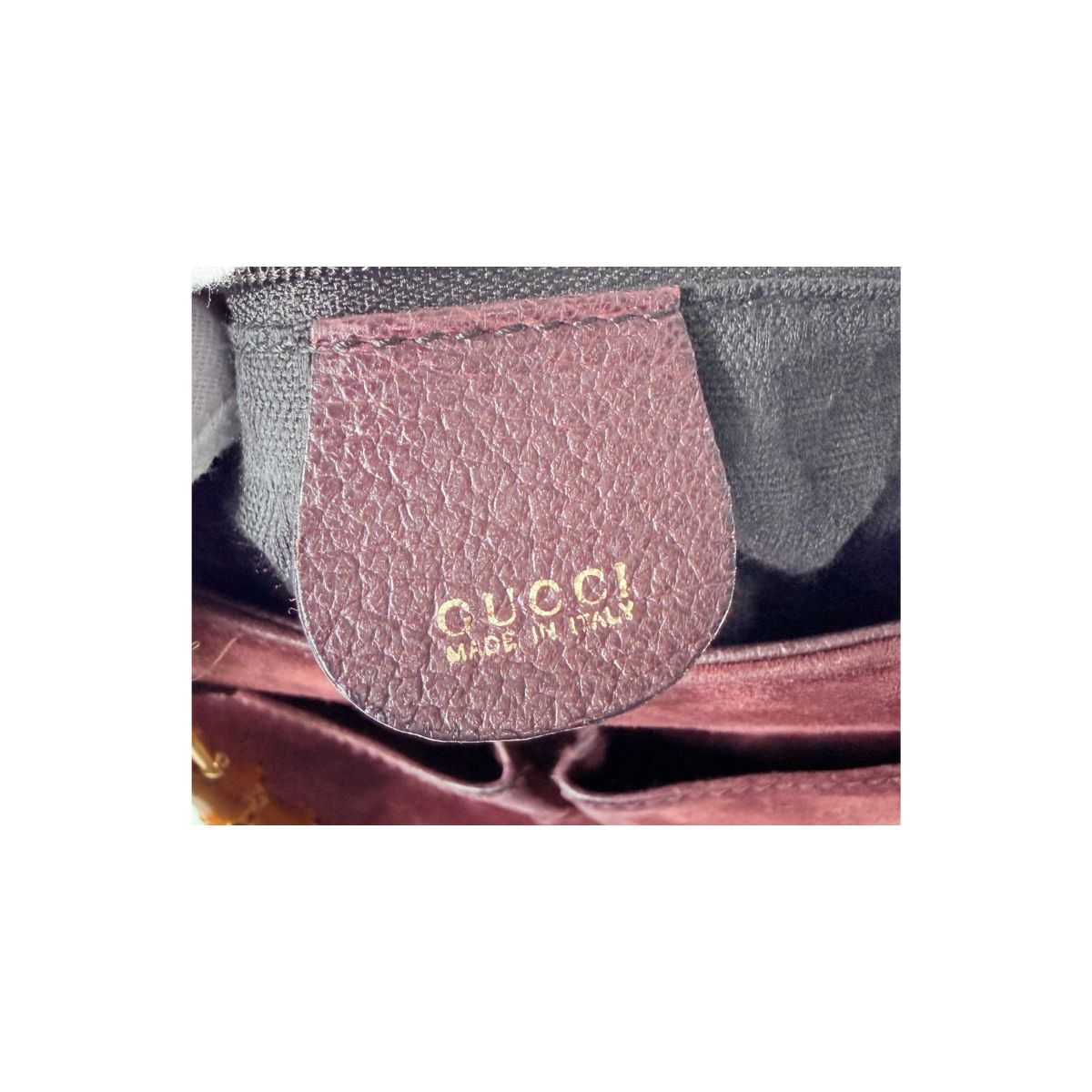 Gucci Bamboo Top Handle Burgundy Suede Leather Bag