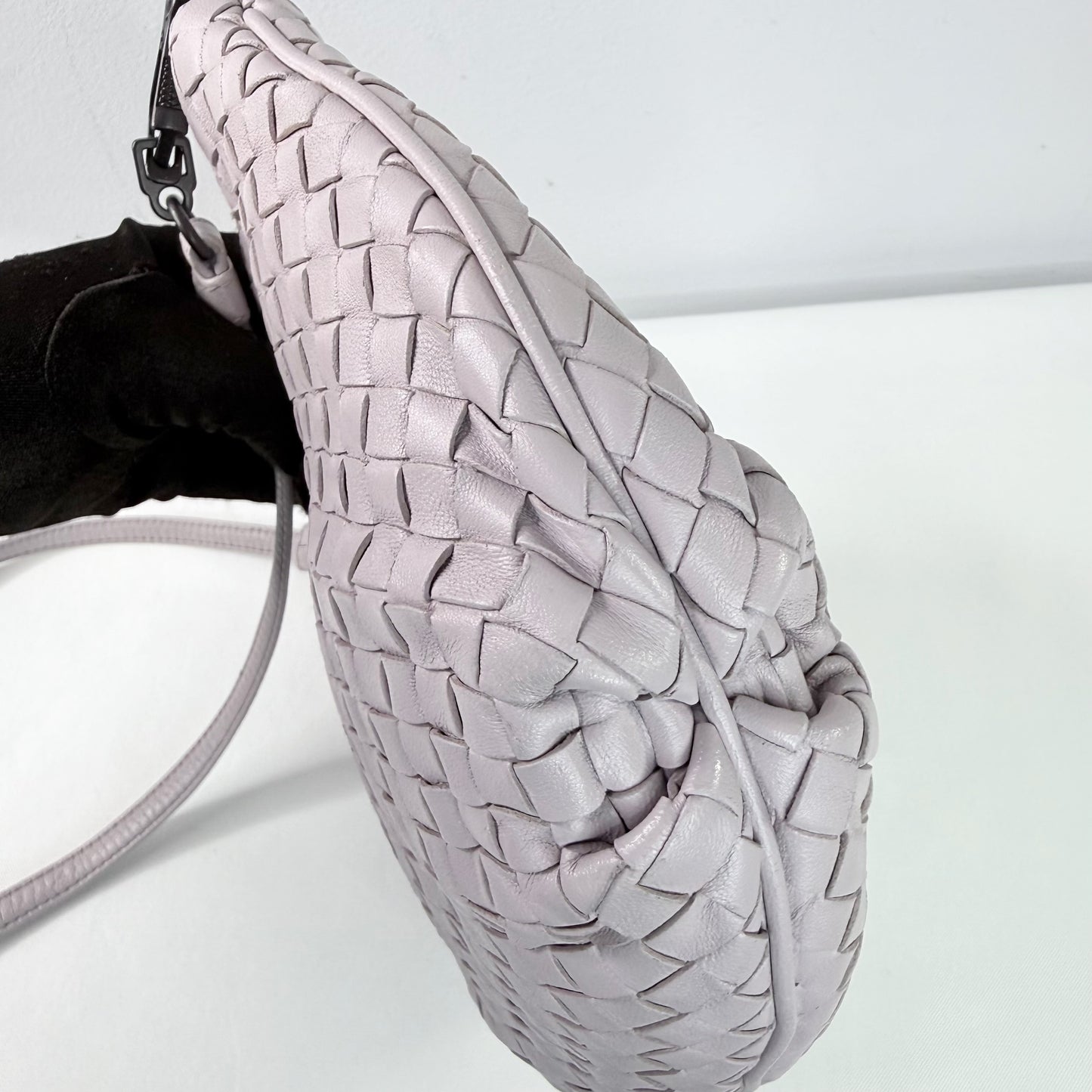 Bottega Veneta Intrecciato Light Lavender Leather Crossbody Bag
