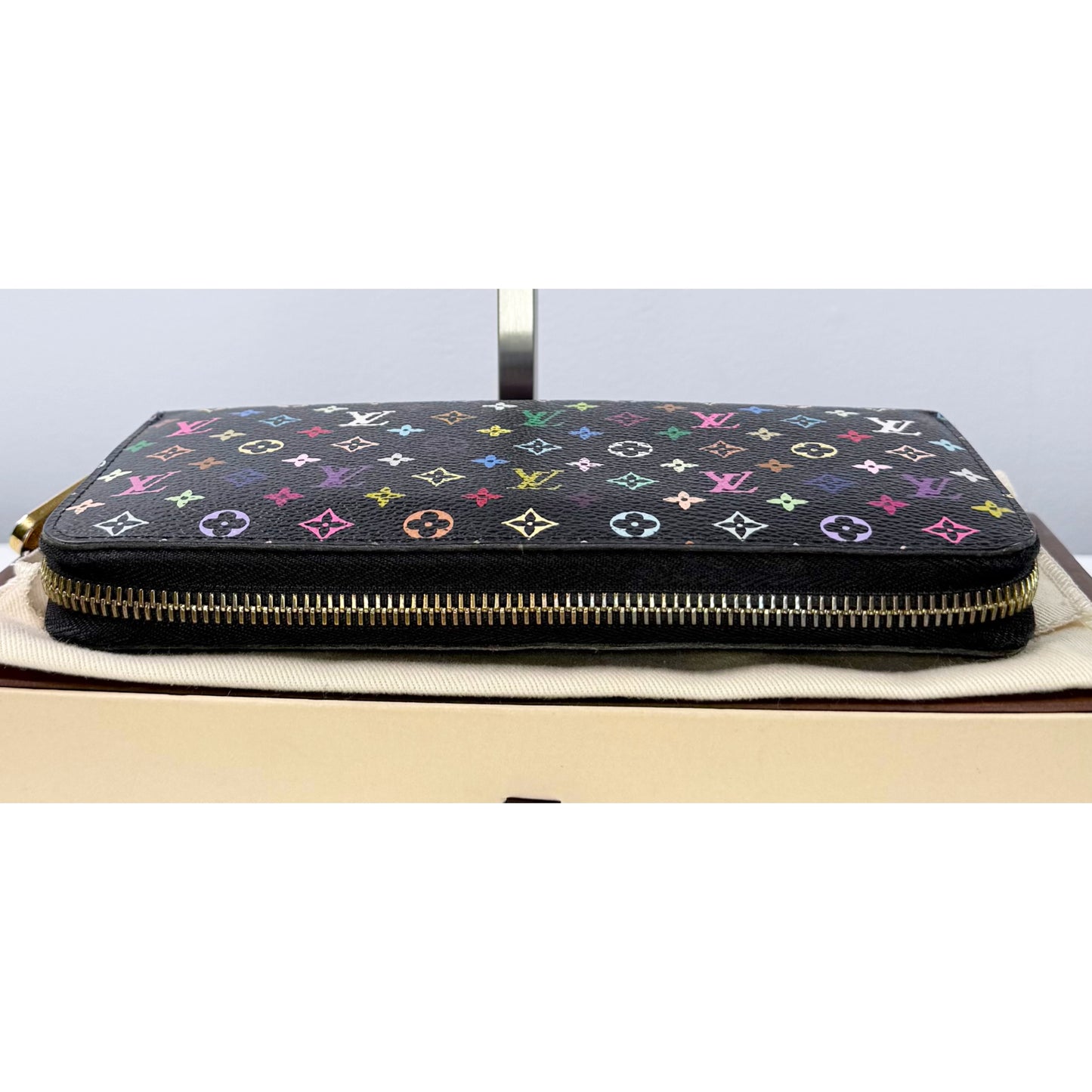 Louis Vuitton Monogram Black Multicolore Zippy Wallet