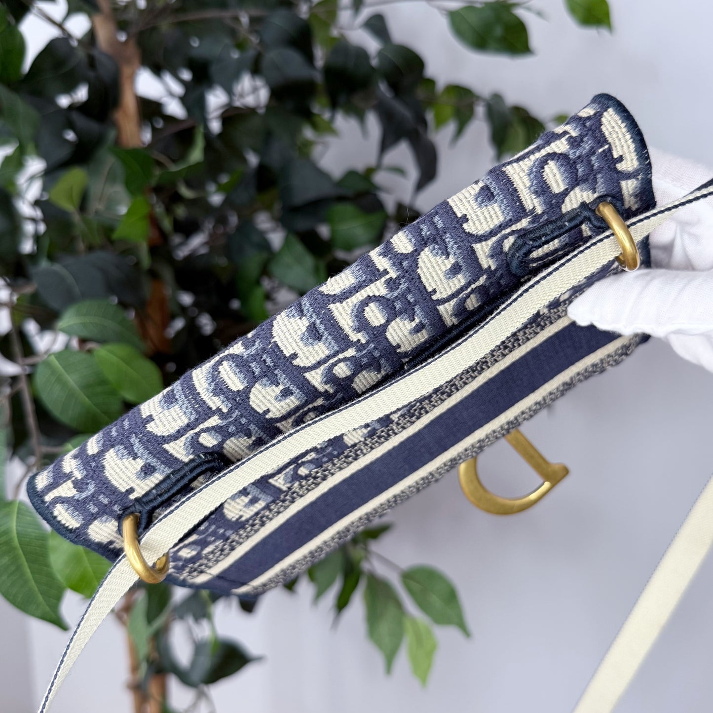 Christian Dior Oblique Slim Saddle Belt Pouch w/ Dust Bag