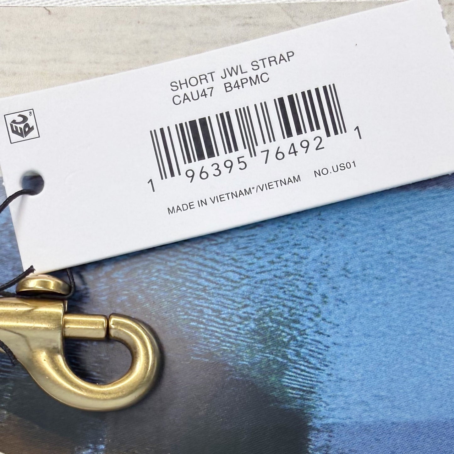 Coach Short Jewelry Chain Strap In Brass/Pink Multi CAU47 NWT