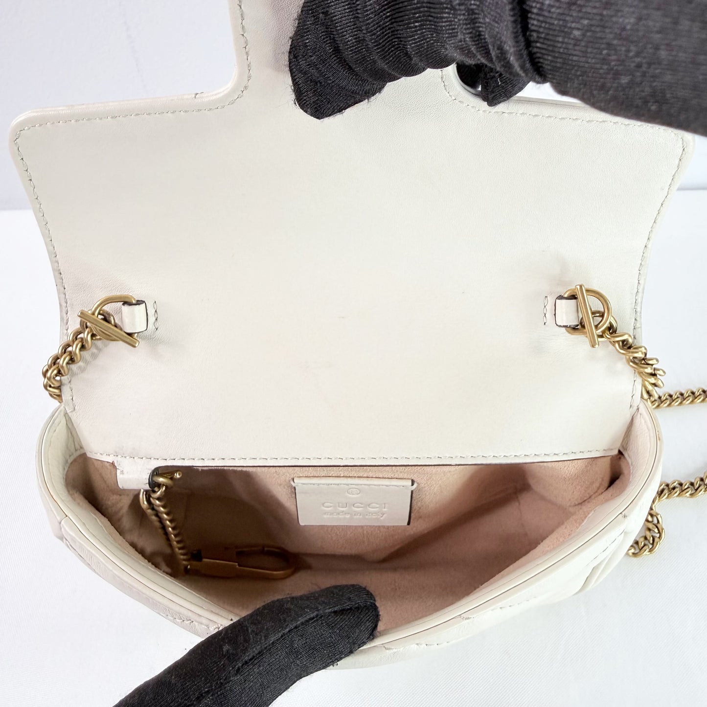 GUCCI GG Marmont Mini Quilted Leather Crossbody Bag