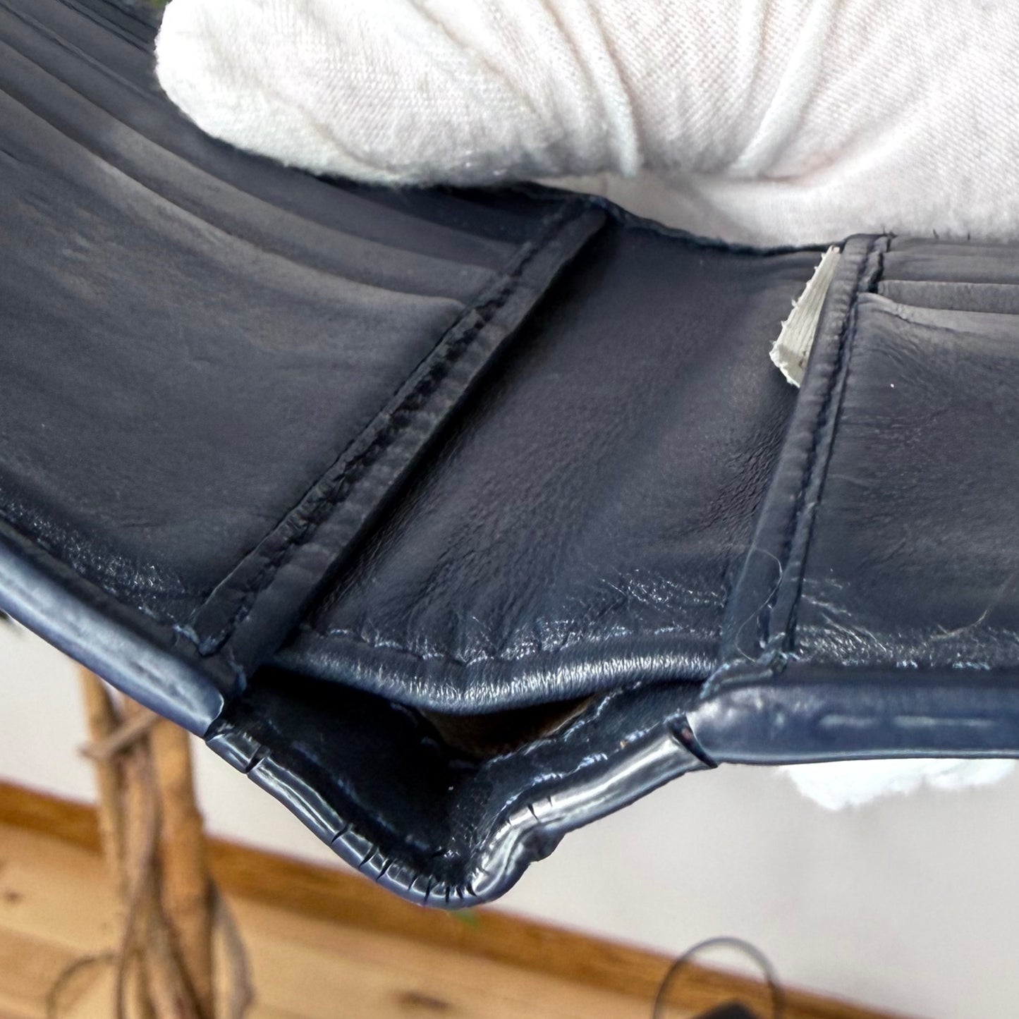 Bottega Veneta Intrecciato Wallet Bifold Leather Unisex Made in Italy Navy