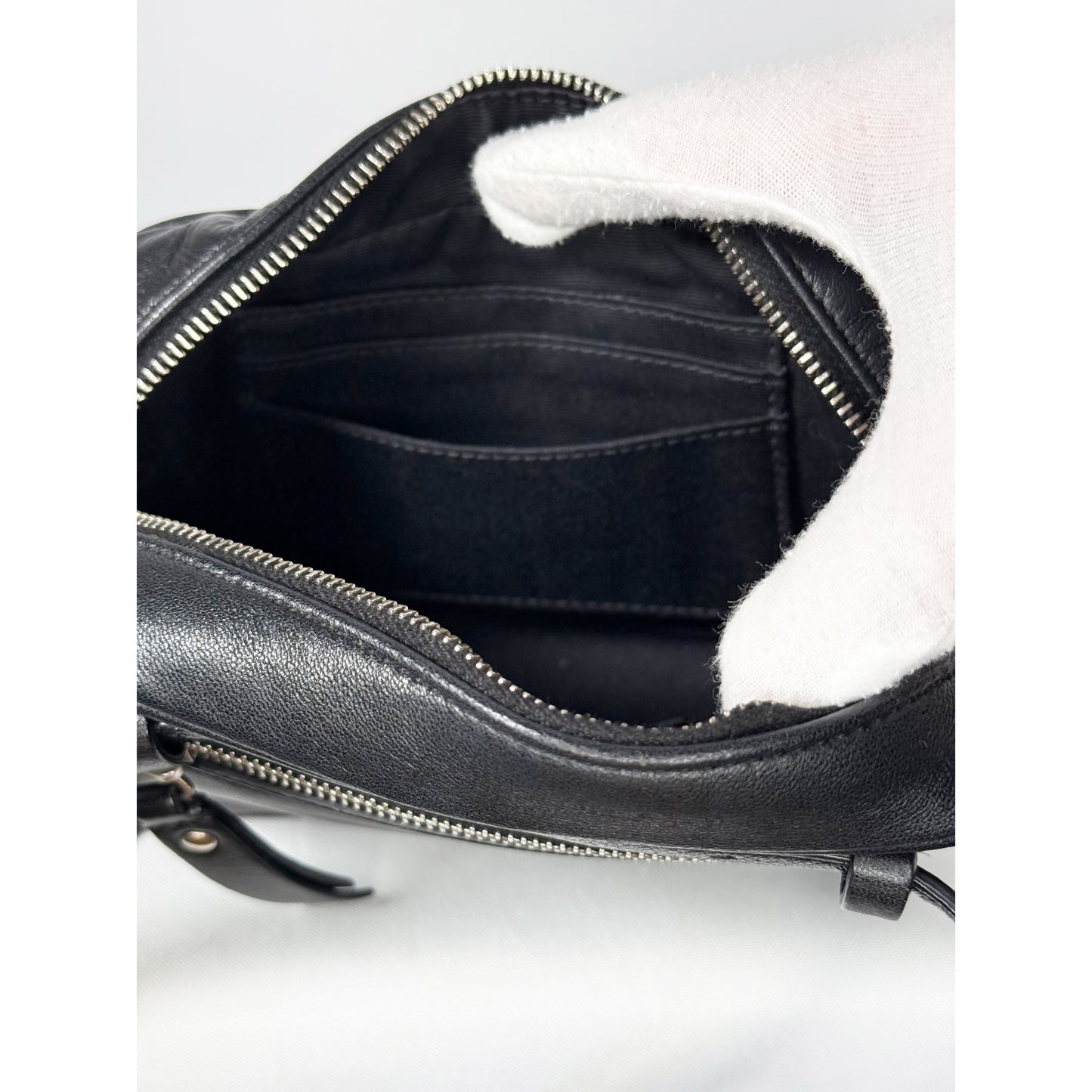 Yves Saint Laurent Black Leather Belt Bag Crossbody Bag, Rare and Hard to Find