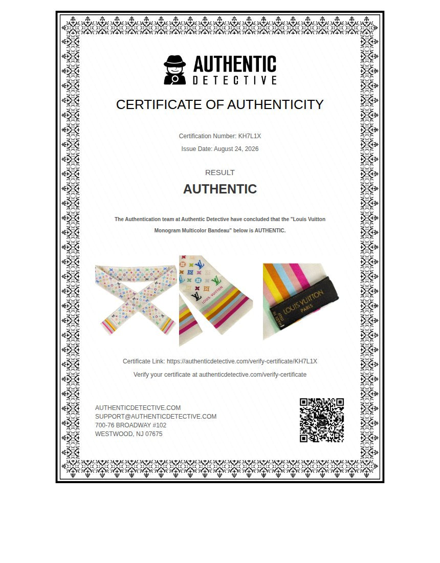 Louis Vuitton x Takashi Murakami Monogram Multicolor Silk Bandeau Scarf